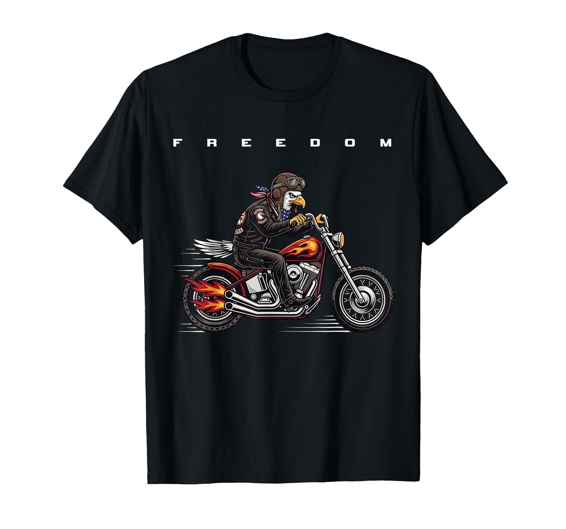 American Flag Biker Eagle Patriotic T-Shirt - Aesthetic Graphic for Adults - T-Shirt, Sweatshirt, Hoodie