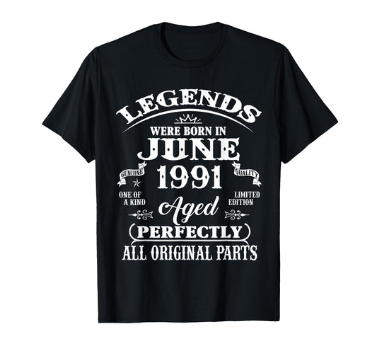 35Th Birthday Gift Legend Born June T-Shirt - Minimalist Print for Adults - T-Shirt, Sweatshirt, Hoodie