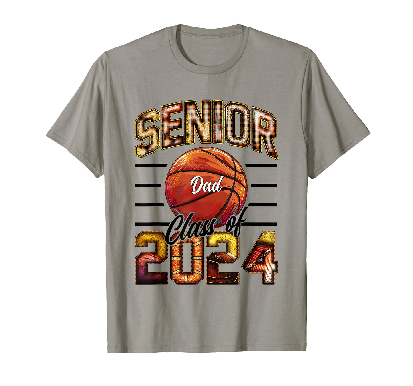 Senior Dad Class 2024 Parent Basketball T-Shirt - Graphic Print Unisex - T-Shirt, Sweatshirt, Hoodie