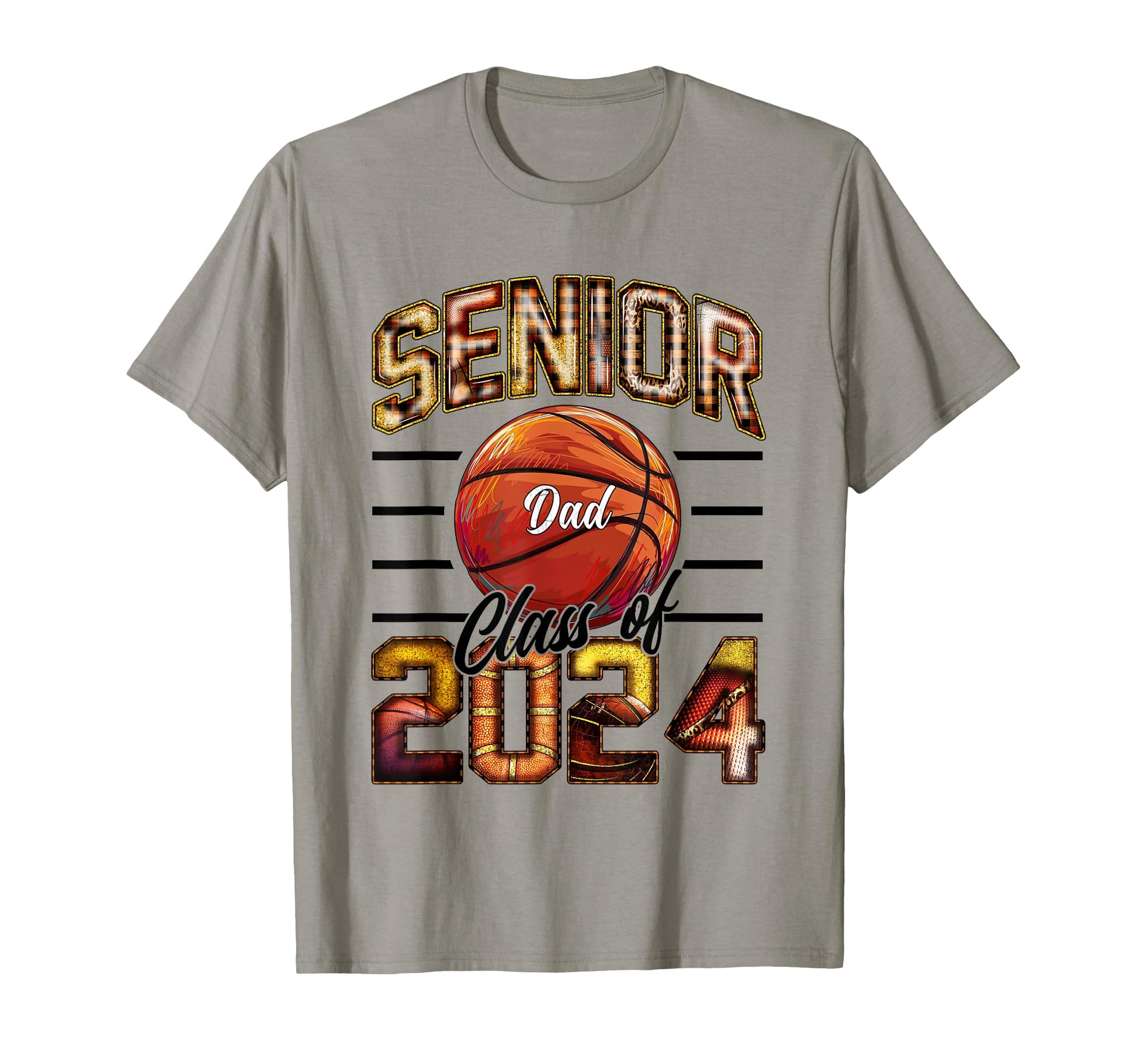 Senior Dad Class 2024 Parent Basketball T-Shirt - Graphic Print Unisex - T-Shirt, Sweatshirt, Hoodie