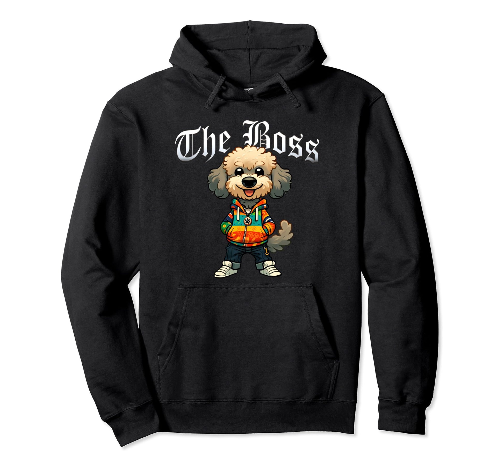 Schnoodle Dog Boss Jacket Outfit Dog Hoodie - Novelty Apparel Men Women - T-Shirt, Sweatshirt, Hoodie
