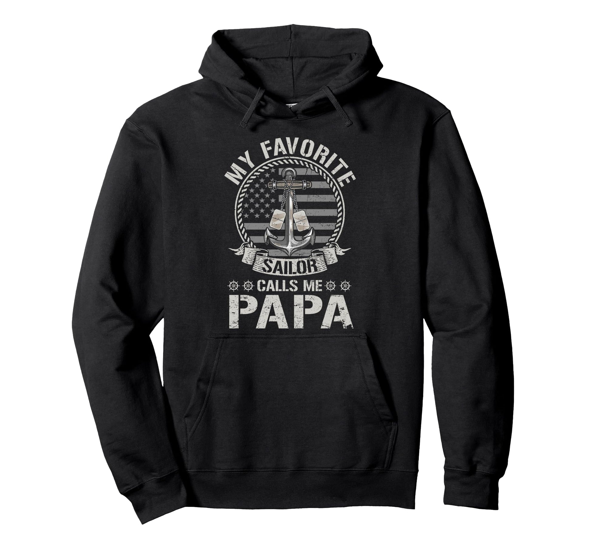 Proud Us Sailor Papa Anchor Flag Usa Hoodie - Graphic Print for Adults - T-Shirt, Sweatshirt, Hoodie