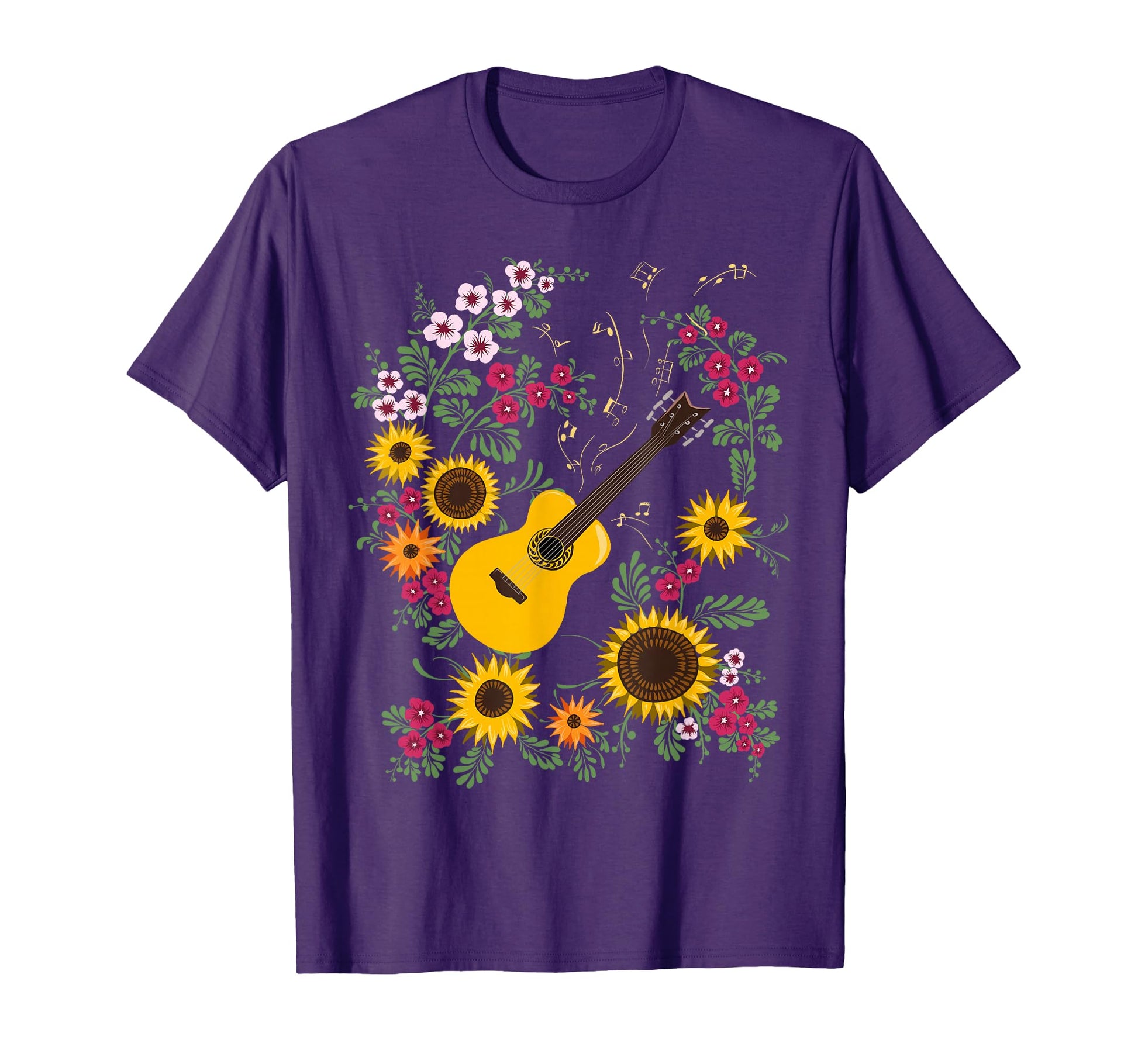 Guitar Music Ukraine Sunflower T-Shirt - Aesthetic Graphic for Adults - T-Shirt, Sweatshirt, Hoodie