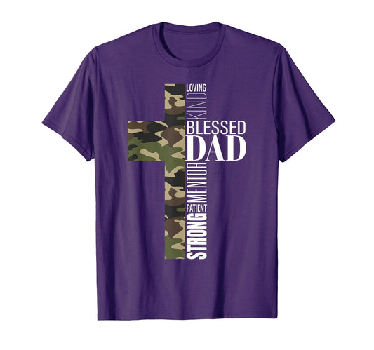 Blessed Dad Cross Fathers Day Christian T-Shirt - Graphic Print Men Women - T-Shirt, Sweatshirt, Hoodie