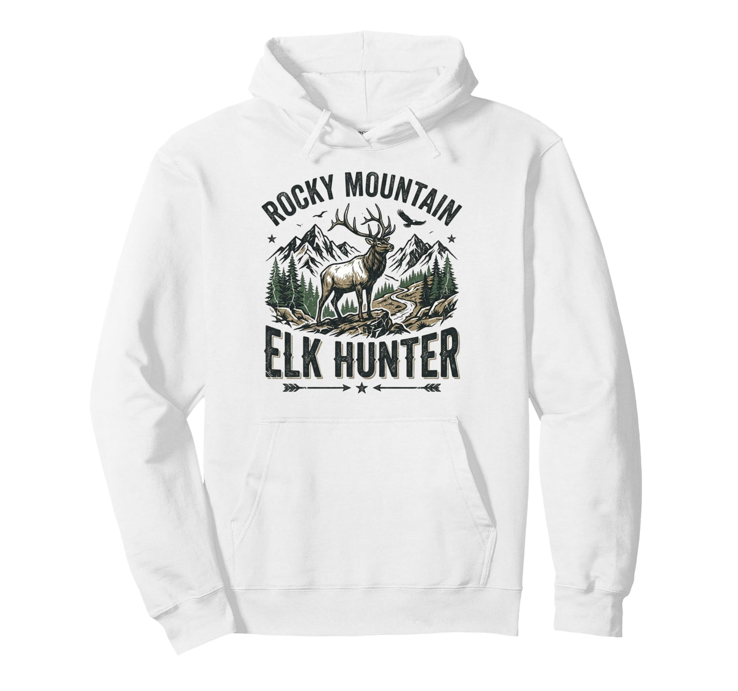 Rocky Mountain Elk Hunter Hunting Hoodie - Custom Art Print Unisex - T-Shirt, Sweatshirt, Hoodie