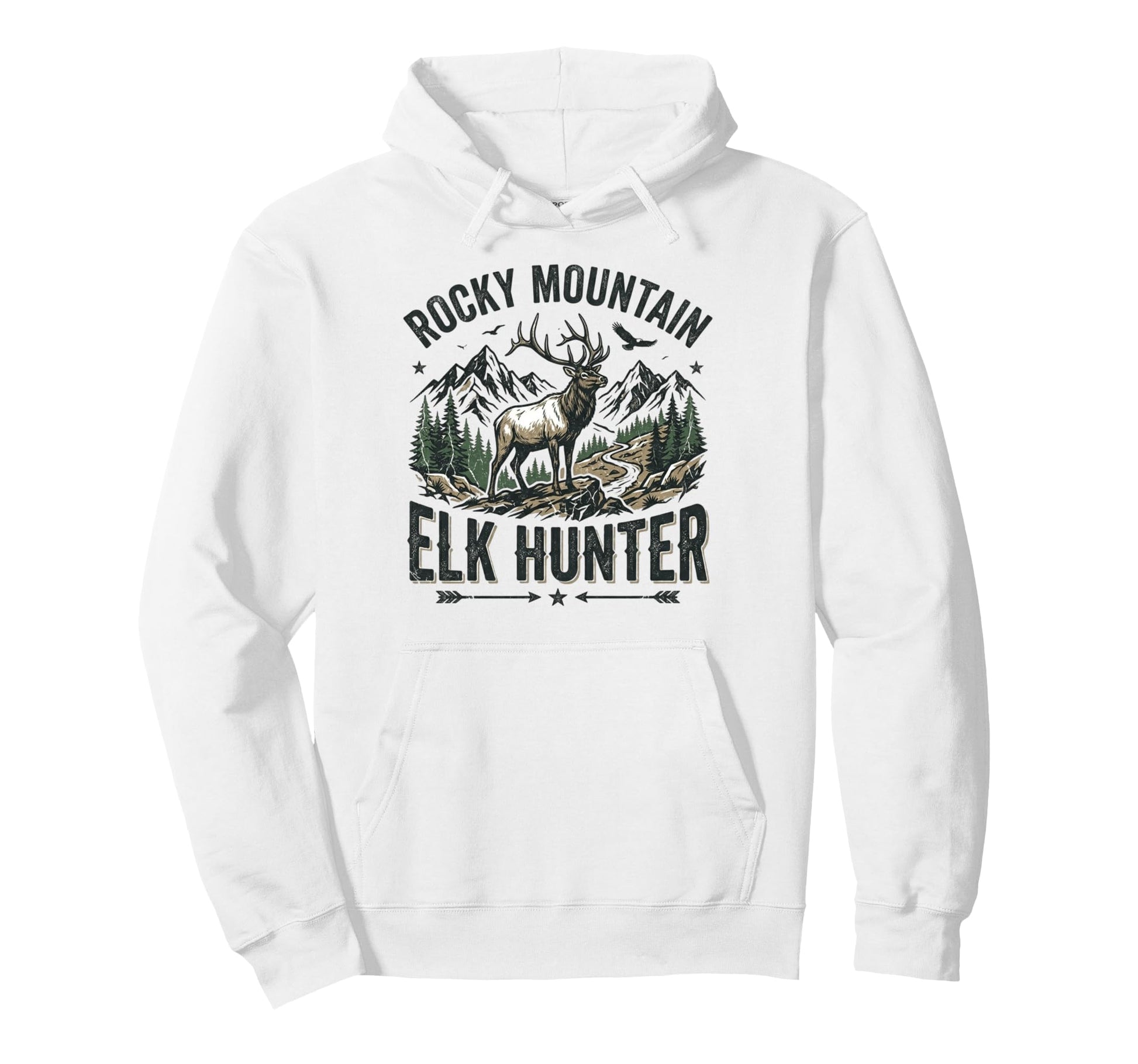 Rocky Mountain Elk Hunter Hunting Hoodie - Custom Art Print Unisex - T-Shirt, Sweatshirt, Hoodie