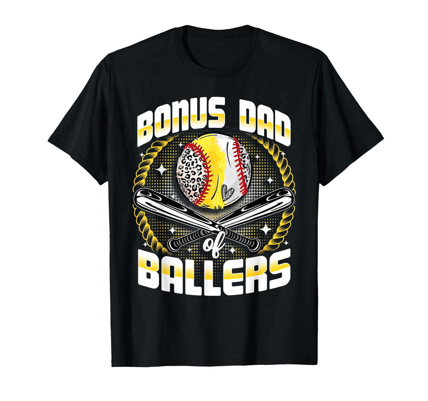 Baseball Softball Bonus Dad Ballers T-Shirt - Custom Art Print Men Women - T-Shirt, Sweatshirt, Hoodie
