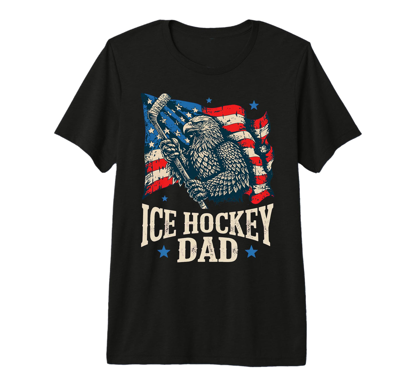 Ice Hockey American Flag Ice Hockey Dad T-Shirt - Streetwear Style Unisex - T-Shirt, Sweatshirt, Hoodie