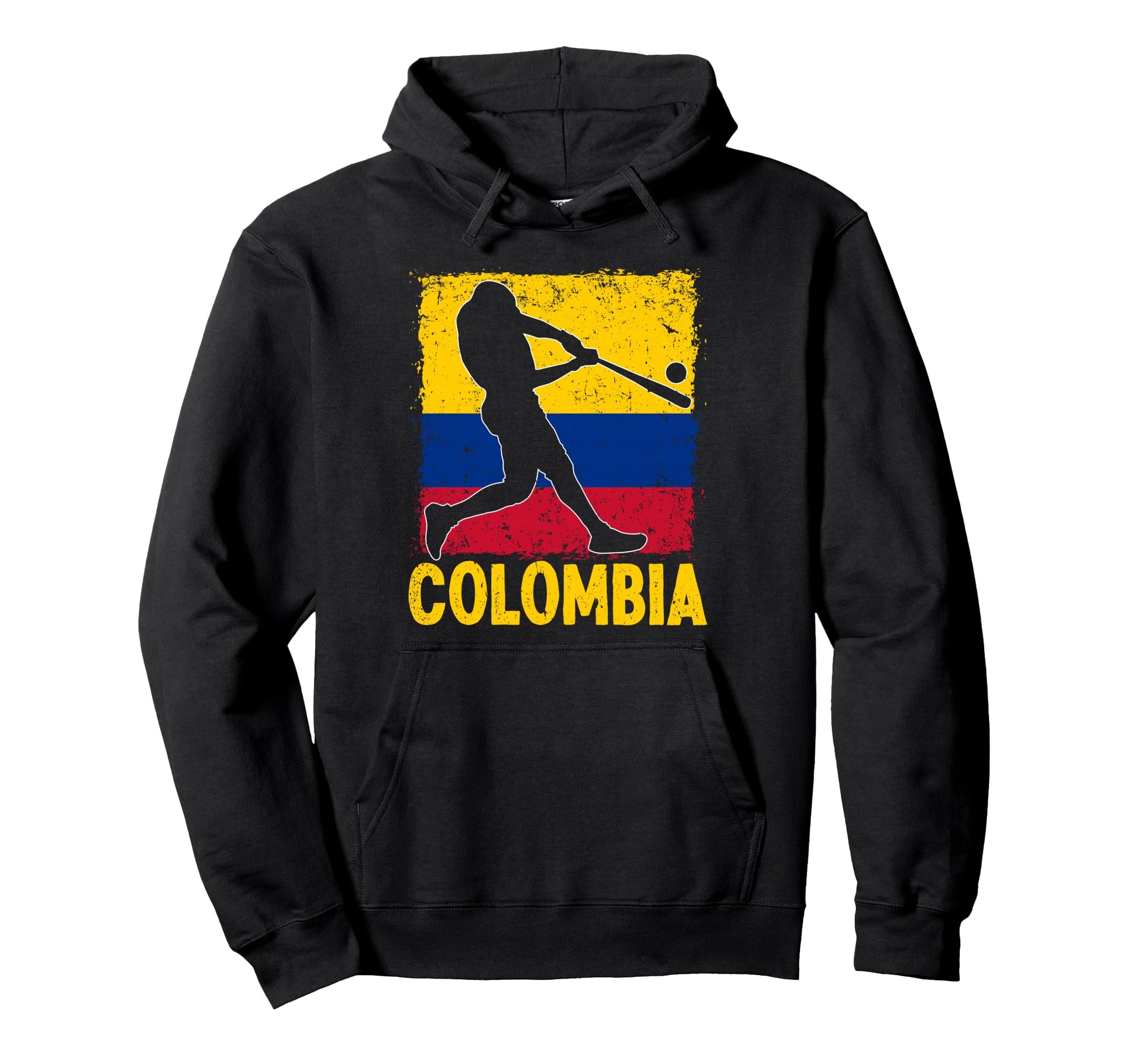 Colombian Baseball Player Colombia Flag Hoodie - Graphic Print for Adults - T-Shirt, Sweatshirt, Hoodie