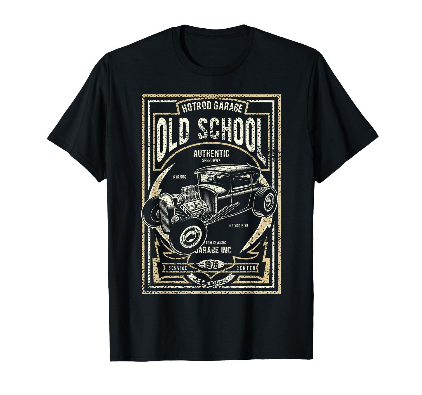 Old School Hot Rod Garage Car T-Shirt - Custom Art Print Men Women - T-Shirt, Sweatshirt, Hoodie