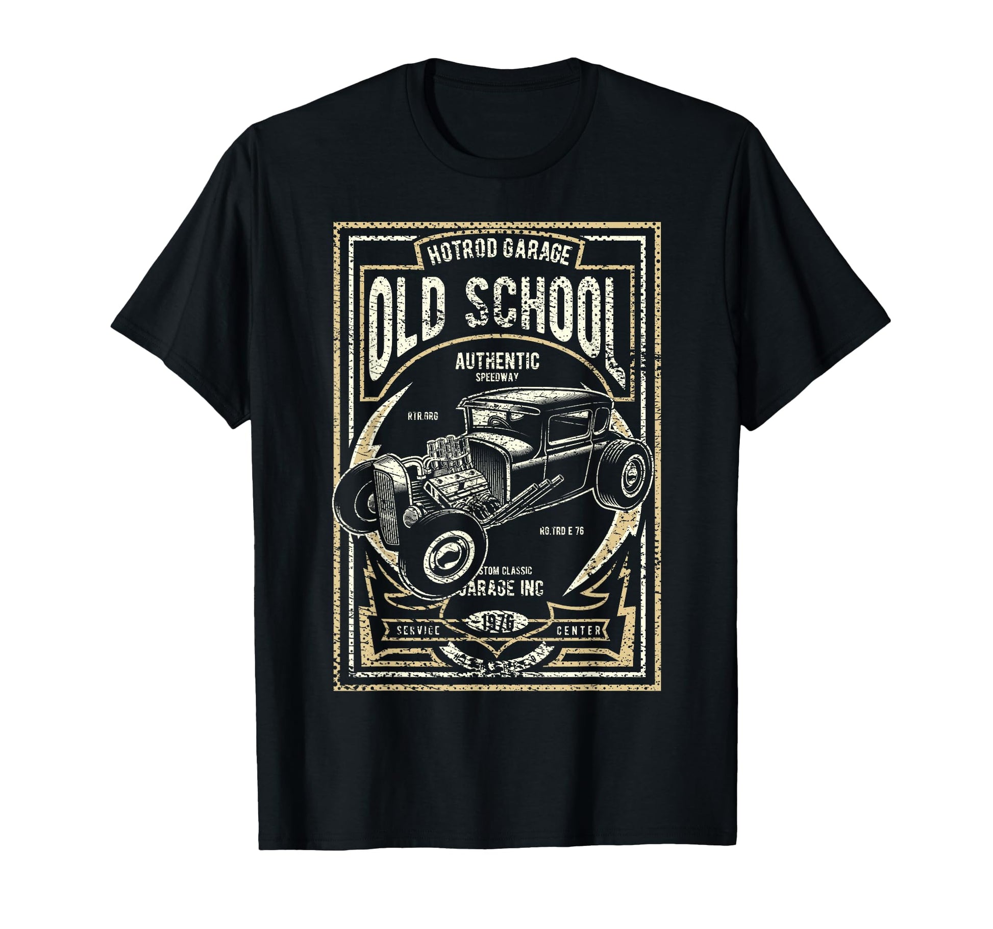 Old School Hot Rod Garage Car T-Shirt - Custom Art Print Men Women - T-Shirt, Sweatshirt, Hoodie