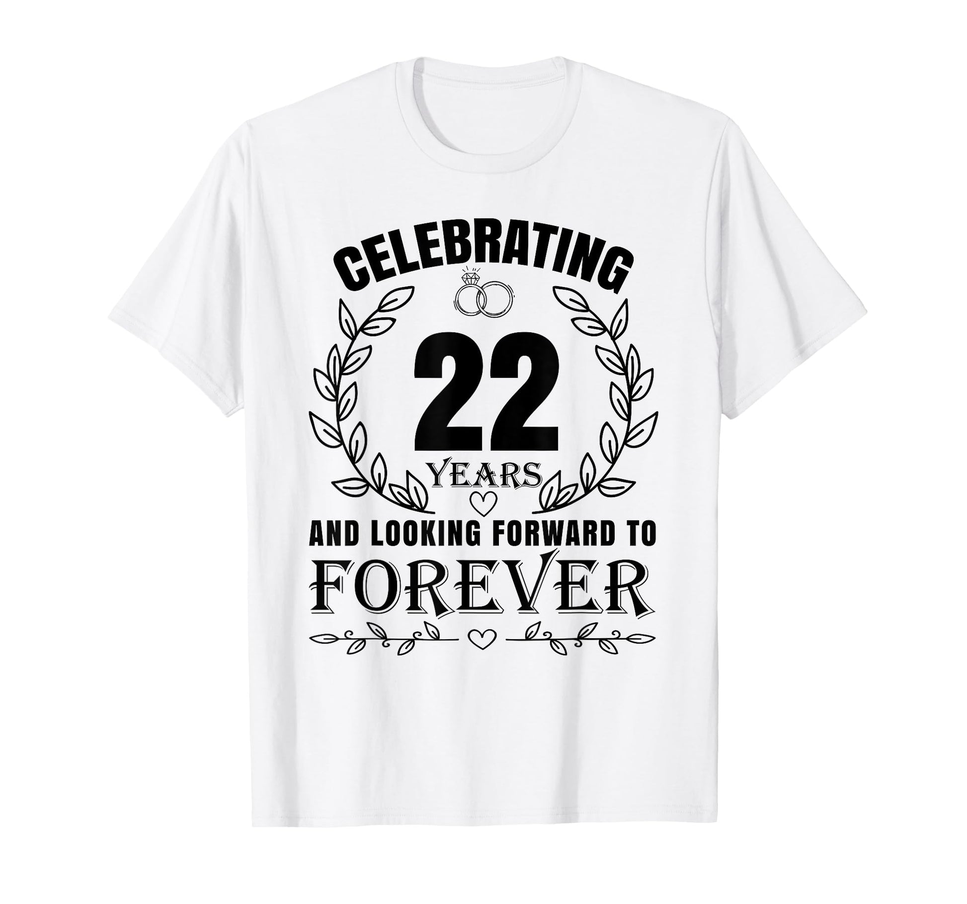 22Nd Wedding Anniversary Couples T-Shirt - Casual Everyday Wear Men Women - T-Shirt, Sweatshirt, Hoodie