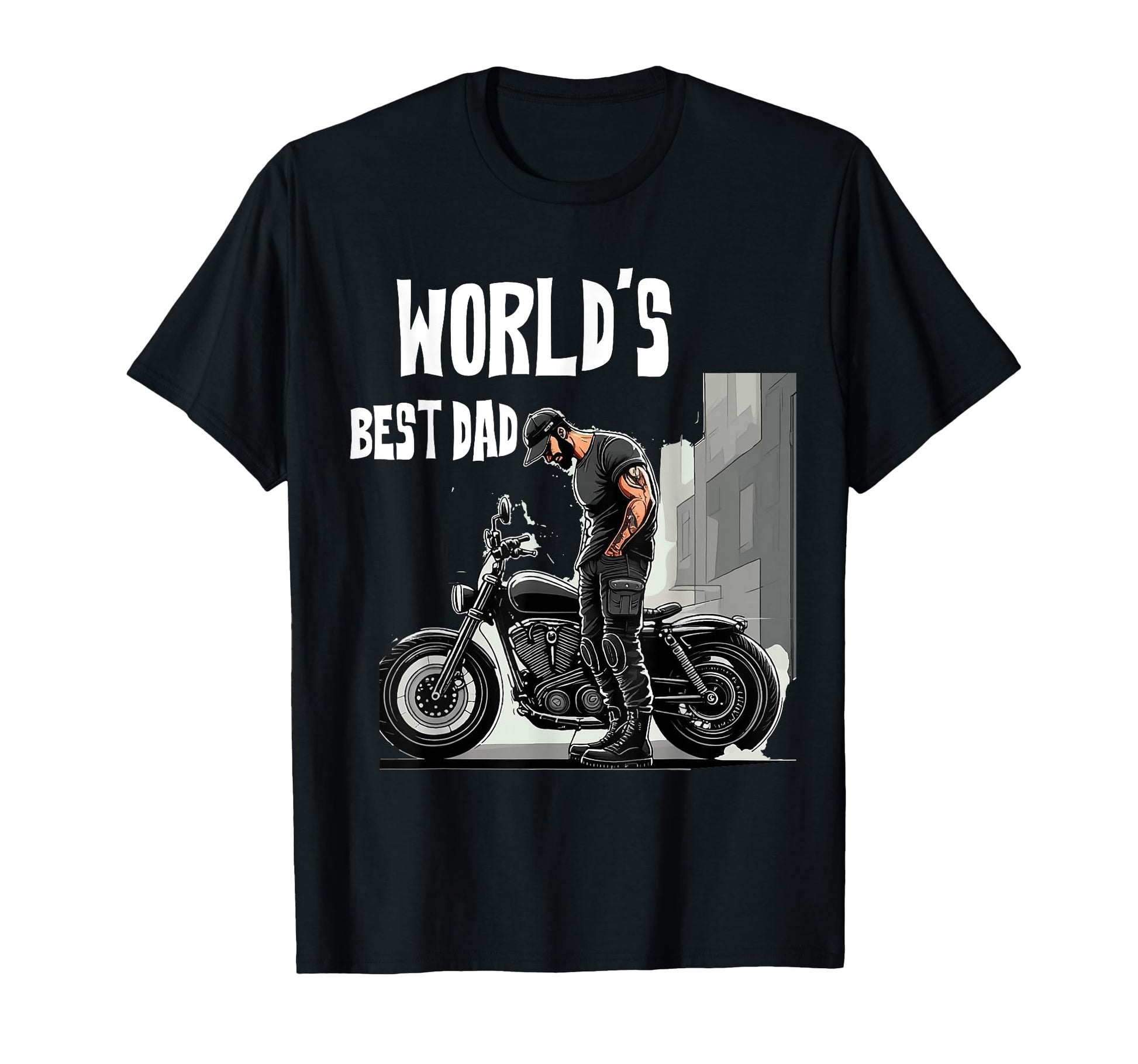 Worlds Best Dad Ride Bike T-Shirt - Trendy Graphic for Adults - T-Shirt, Sweatshirt, Hoodie
