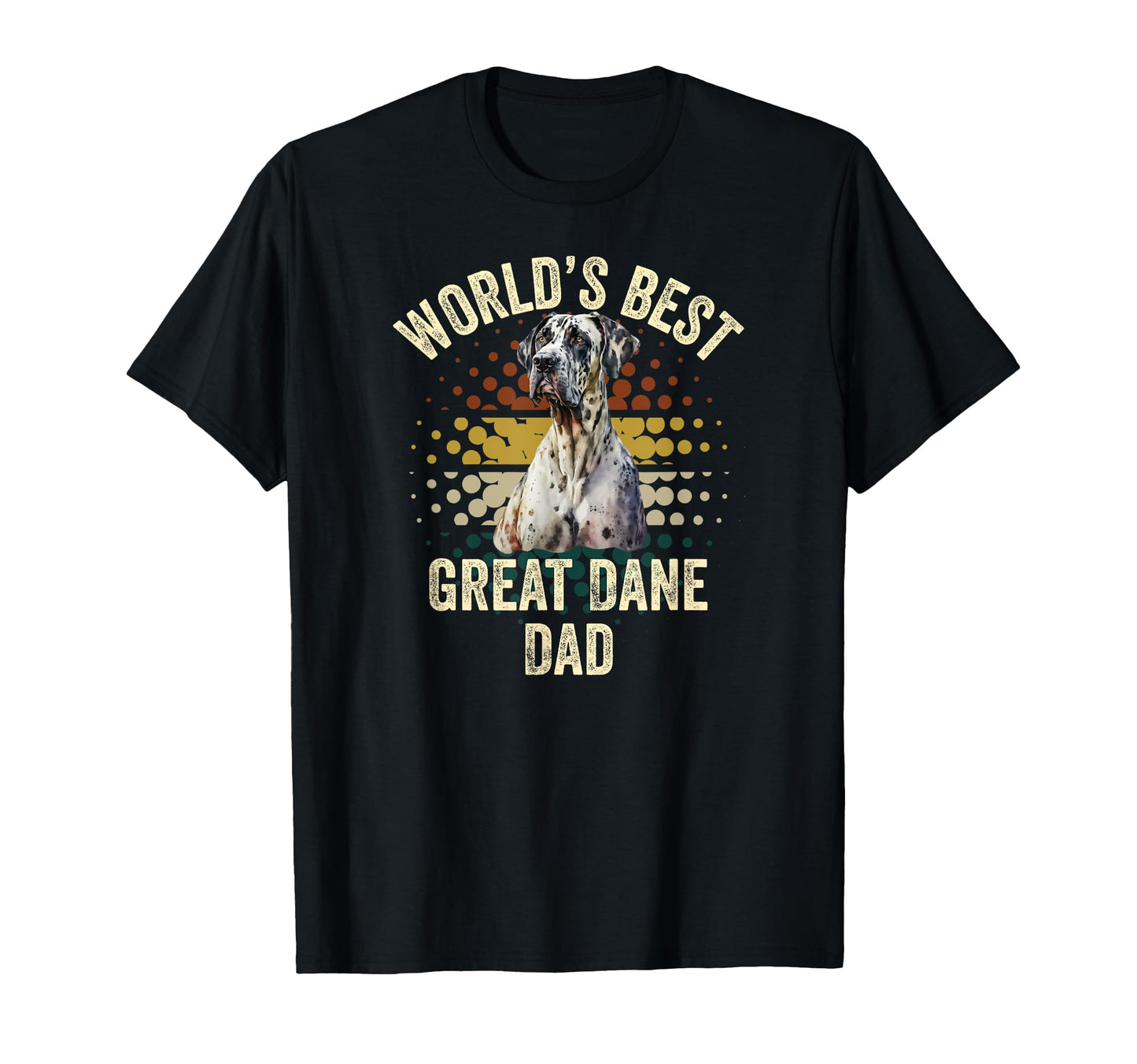 Worlds Best Great Dane Dad Funny T-Shirt - Custom Art Print for Adults - T-Shirt, Sweatshirt, Hoodie