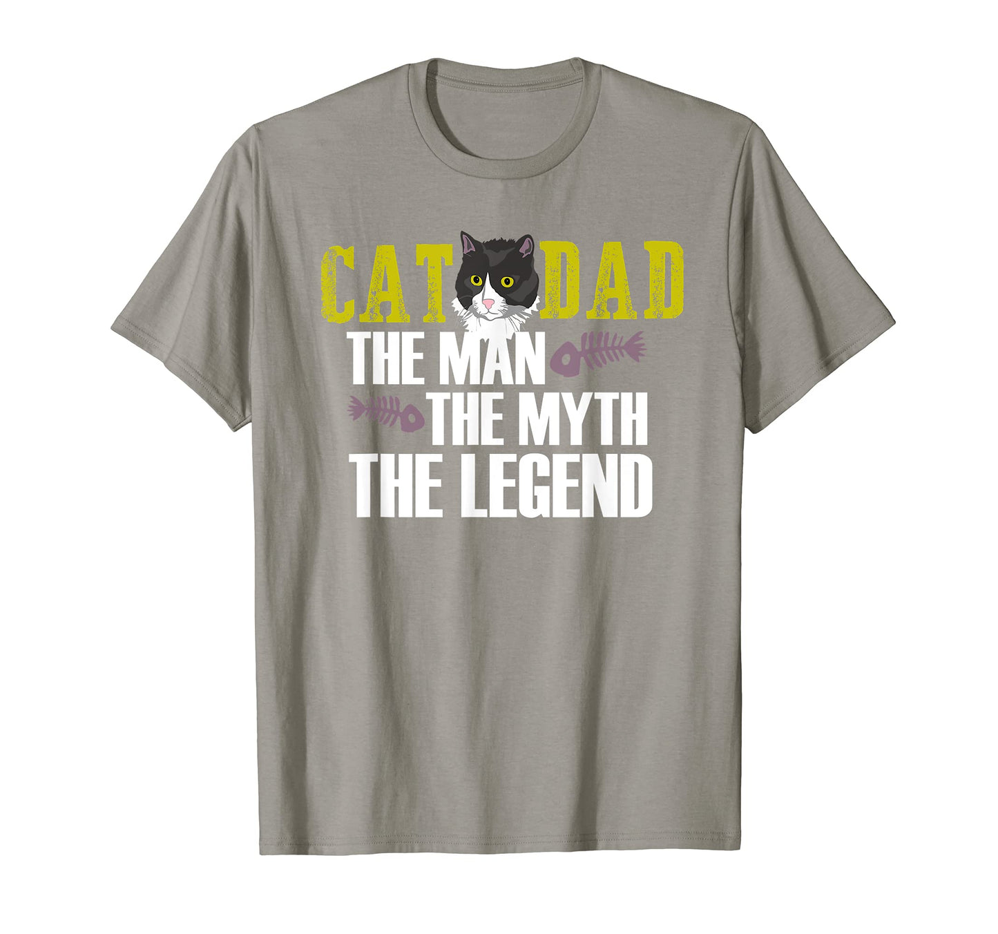 Mens Cat Dad Myth Legend Birthday Gift T-Shirt - Graphic Print Men Women - T-Shirt, Sweatshirt, Hoodie