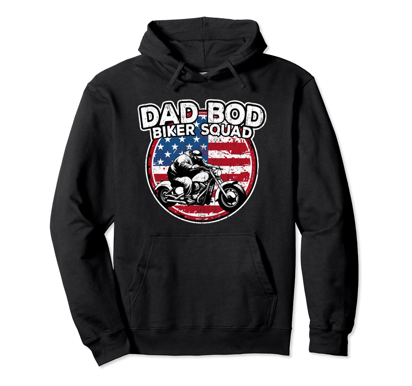 Dad Bod Biker Squad Biker Dad Hoodie - Fun Novelty Design Men Women - T-Shirt, Sweatshirt, Hoodie