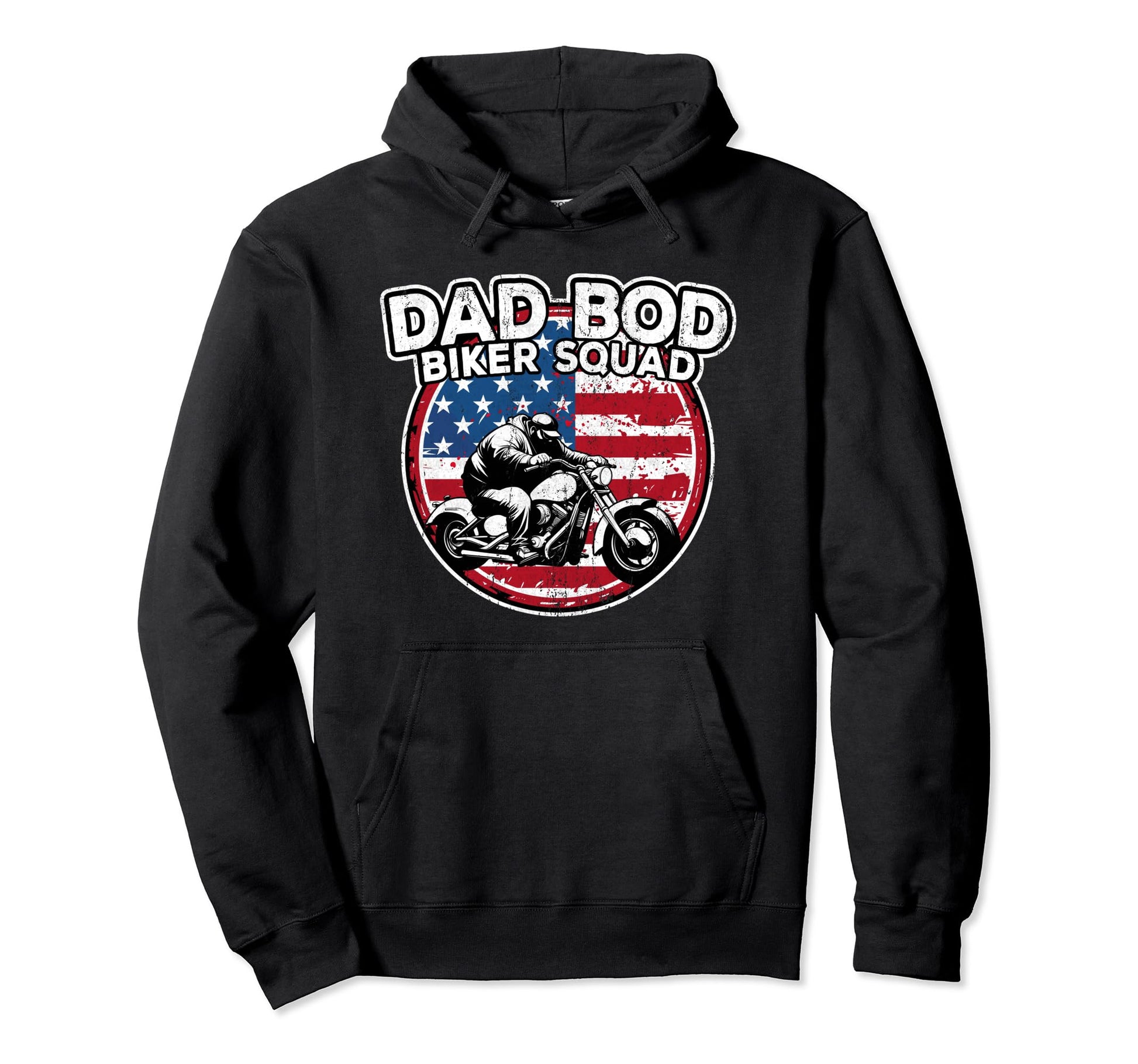 Dad Bod Biker Squad Biker Dad Hoodie - Fun Novelty Design Men Women - T-Shirt, Sweatshirt, Hoodie