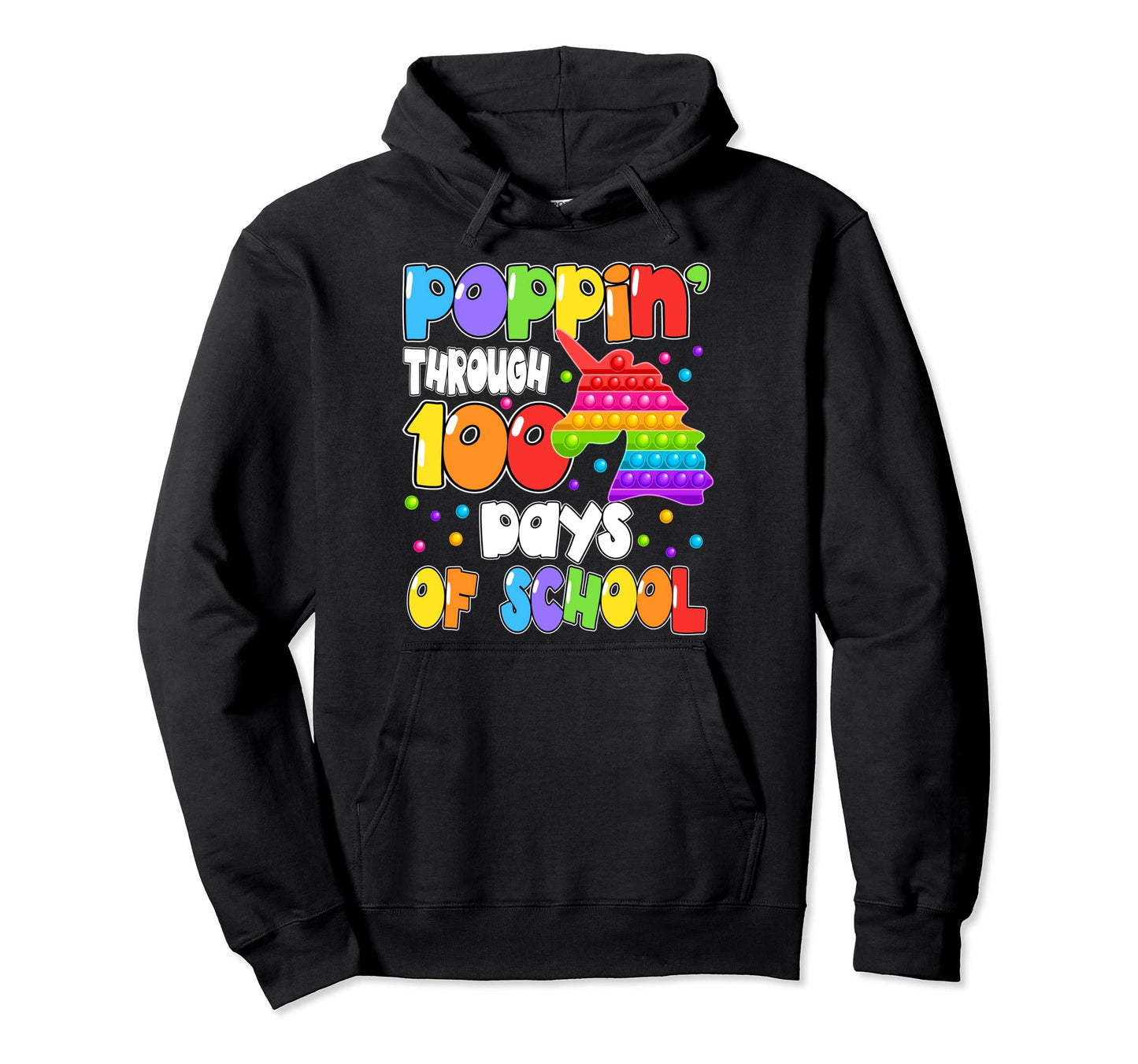 Poppin Trough 100 Days School Fidget Toy Hoodie - Graphic Print for Adults - T-Shirt, Sweatshirt, Hoodie