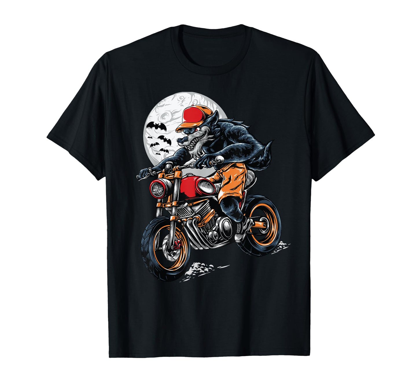 Werewolf Biker Gift Lovers Motorcycle T-Shirt - Aesthetic Graphic Unisex - T-Shirt, Sweatshirt, Hoodie