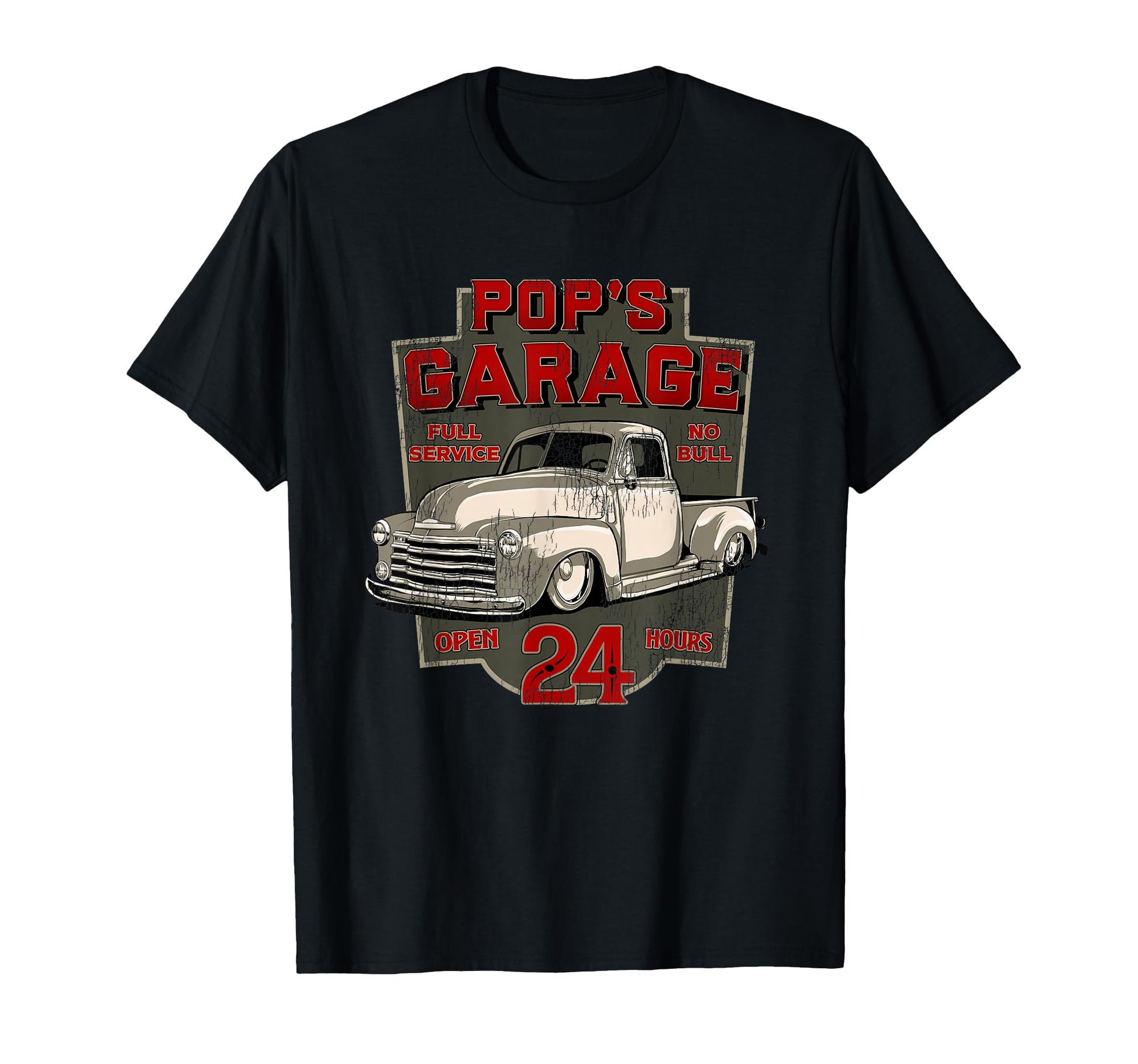 Pops Garage Hot Rod Street Rod T-Shirt - Custom Art Print for Adults - T-Shirt, Sweatshirt, Hoodie