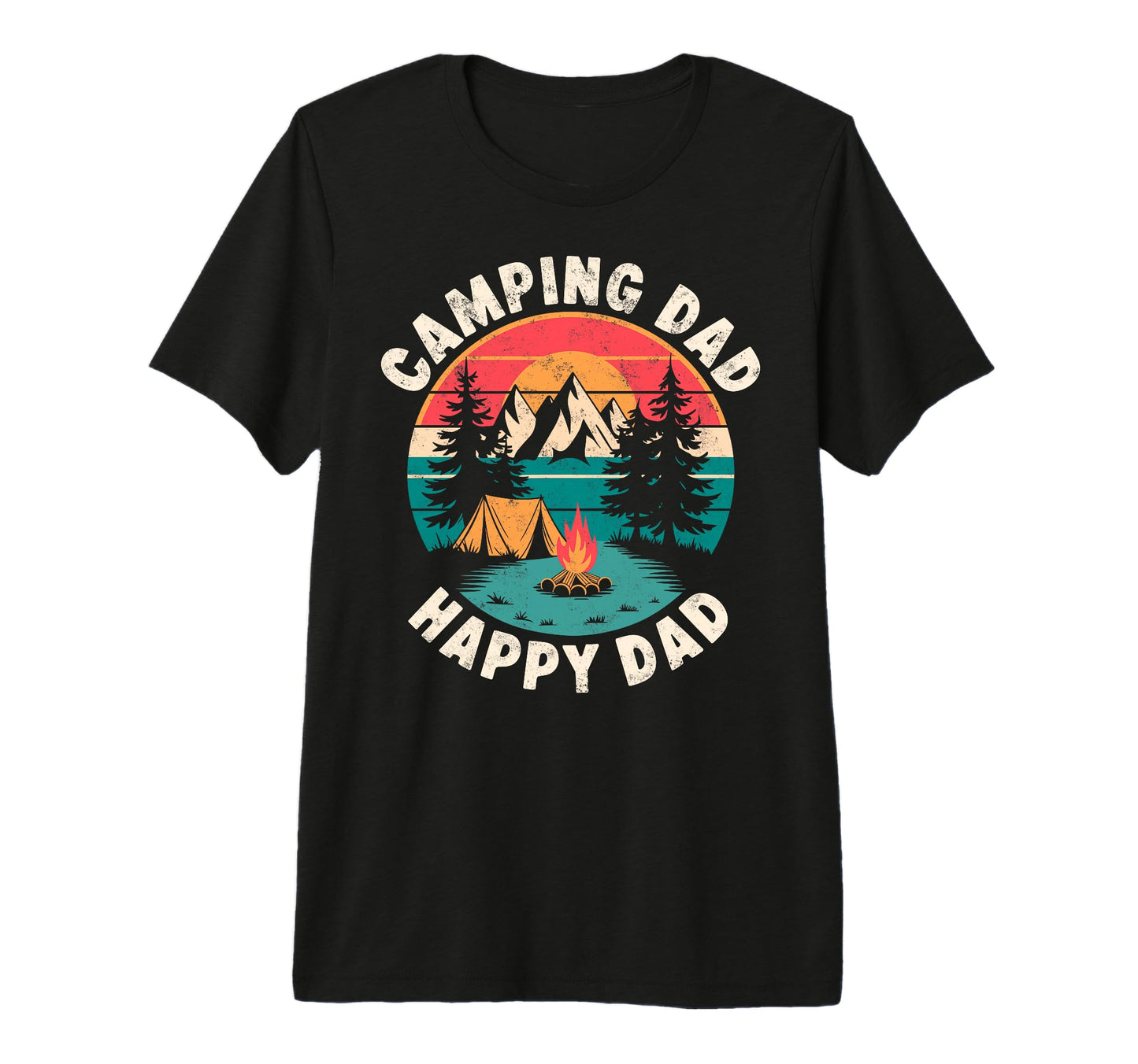 Camping Dad Tent Adventure Campfire T-Shirt - Aesthetic Graphic Men Women - T-Shirt, Sweatshirt, Hoodie