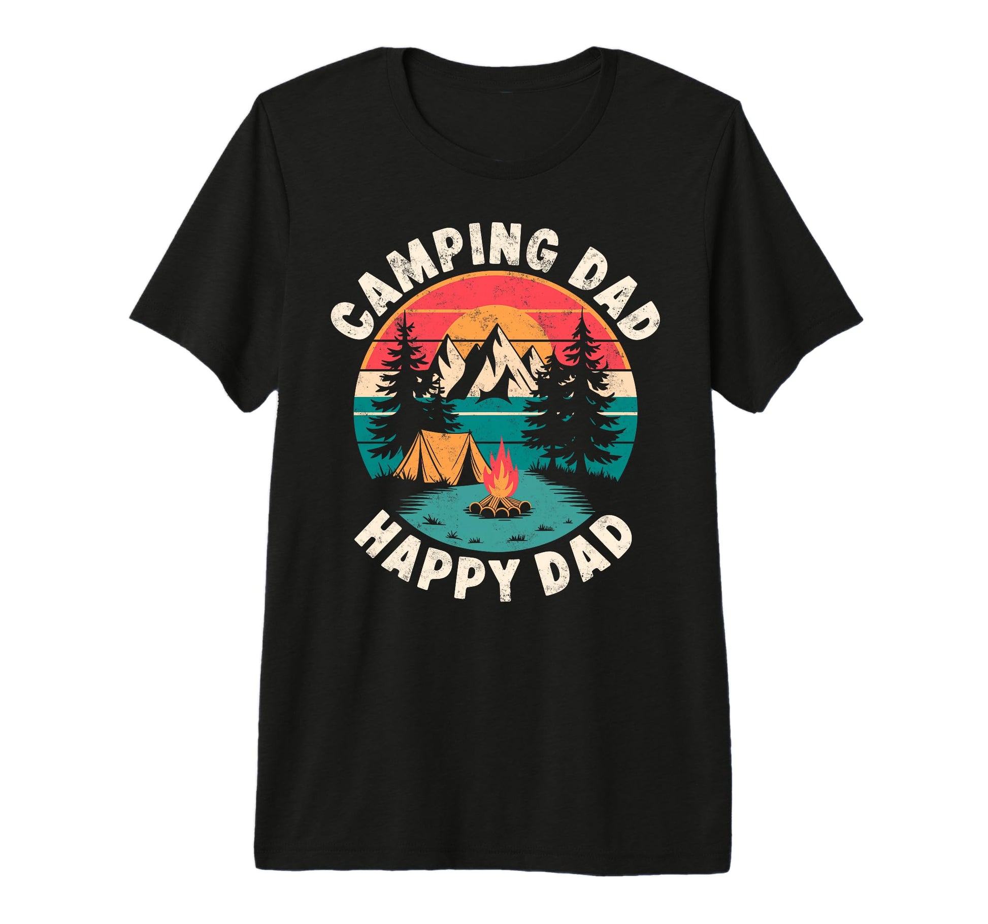 Camping Dad Tent Adventure Campfire T-Shirt - Aesthetic Graphic Men Women - T-Shirt, Sweatshirt, Hoodie