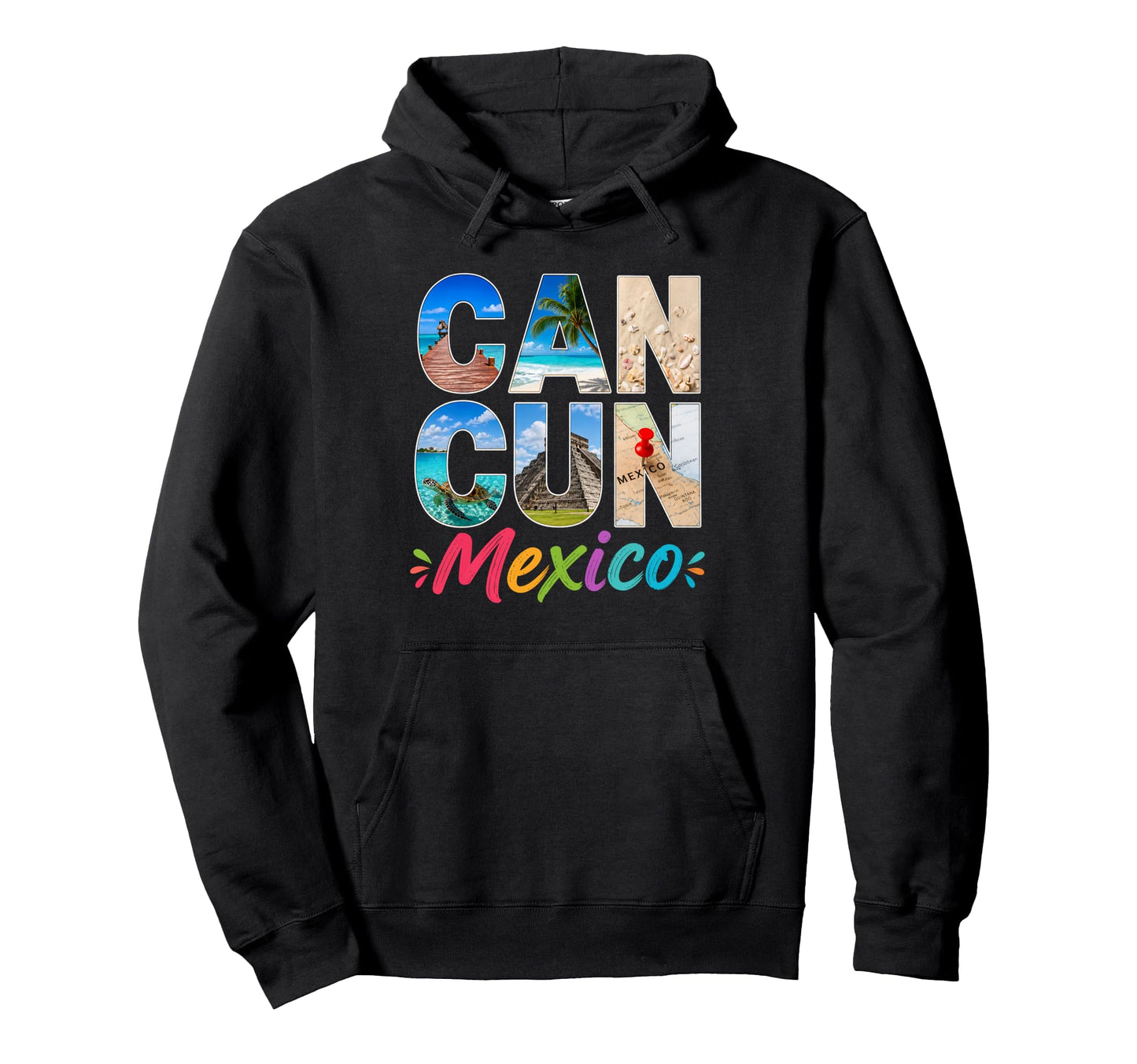 Cancun Mexico Summer Beach Vacation Hoodie - Trendy Graphic Unisex - T-Shirt, Sweatshirt, Hoodie