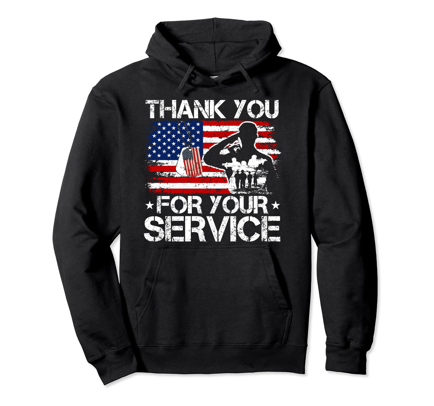 American Thank You Your Service Veteran Hoodie - Unique Graphic for Adults - T-Shirt, Sweatshirt, Hoodie