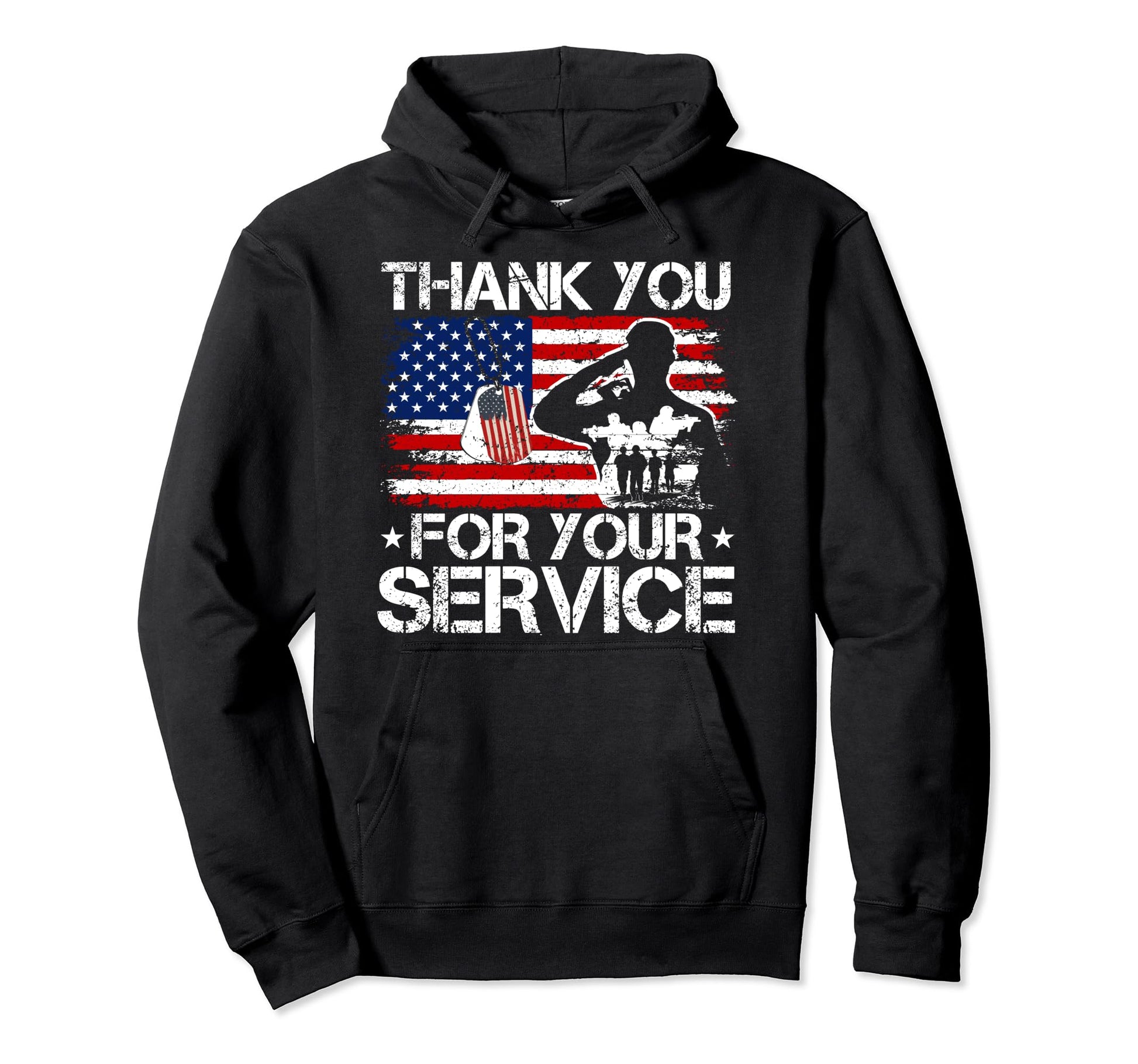 American Thank You Your Service Veteran Hoodie - Unique Graphic for Adults - T-Shirt, Sweatshirt, Hoodie