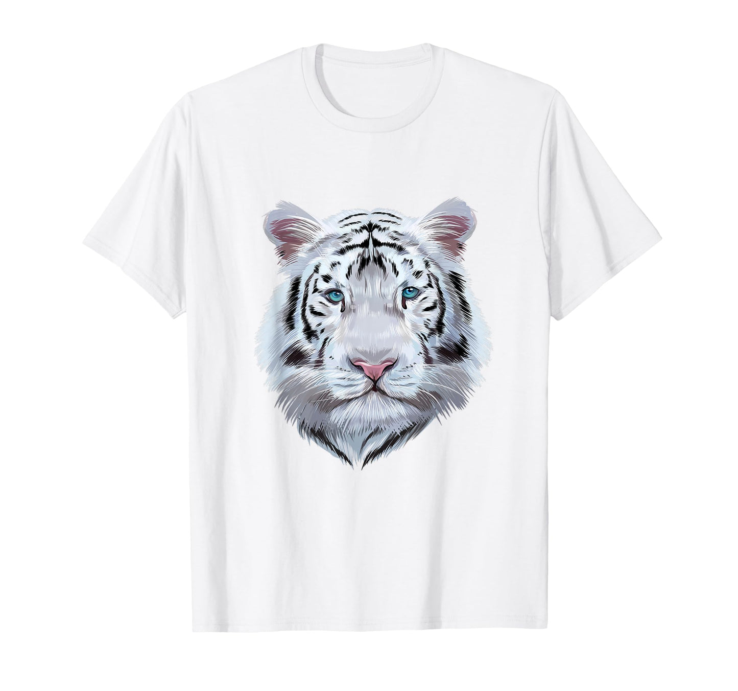 White Bangali Tiger Head Pop Art T-Shirt - Fun Novelty Design Unisex - T-Shirt, Sweatshirt, Hoodie
