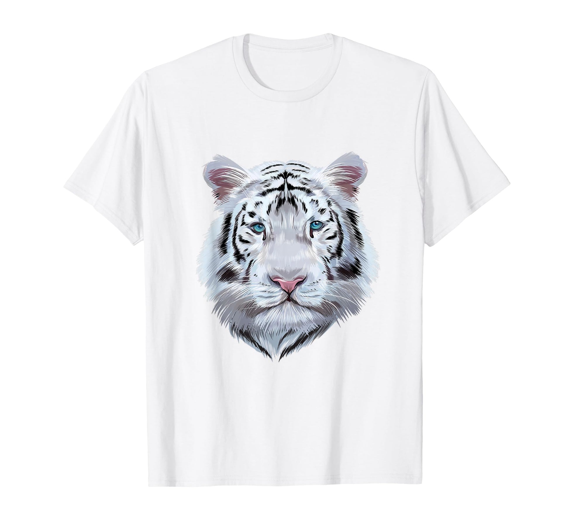White Bangali Tiger Head Pop Art T-Shirt - Fun Novelty Design Unisex - T-Shirt, Sweatshirt, Hoodie