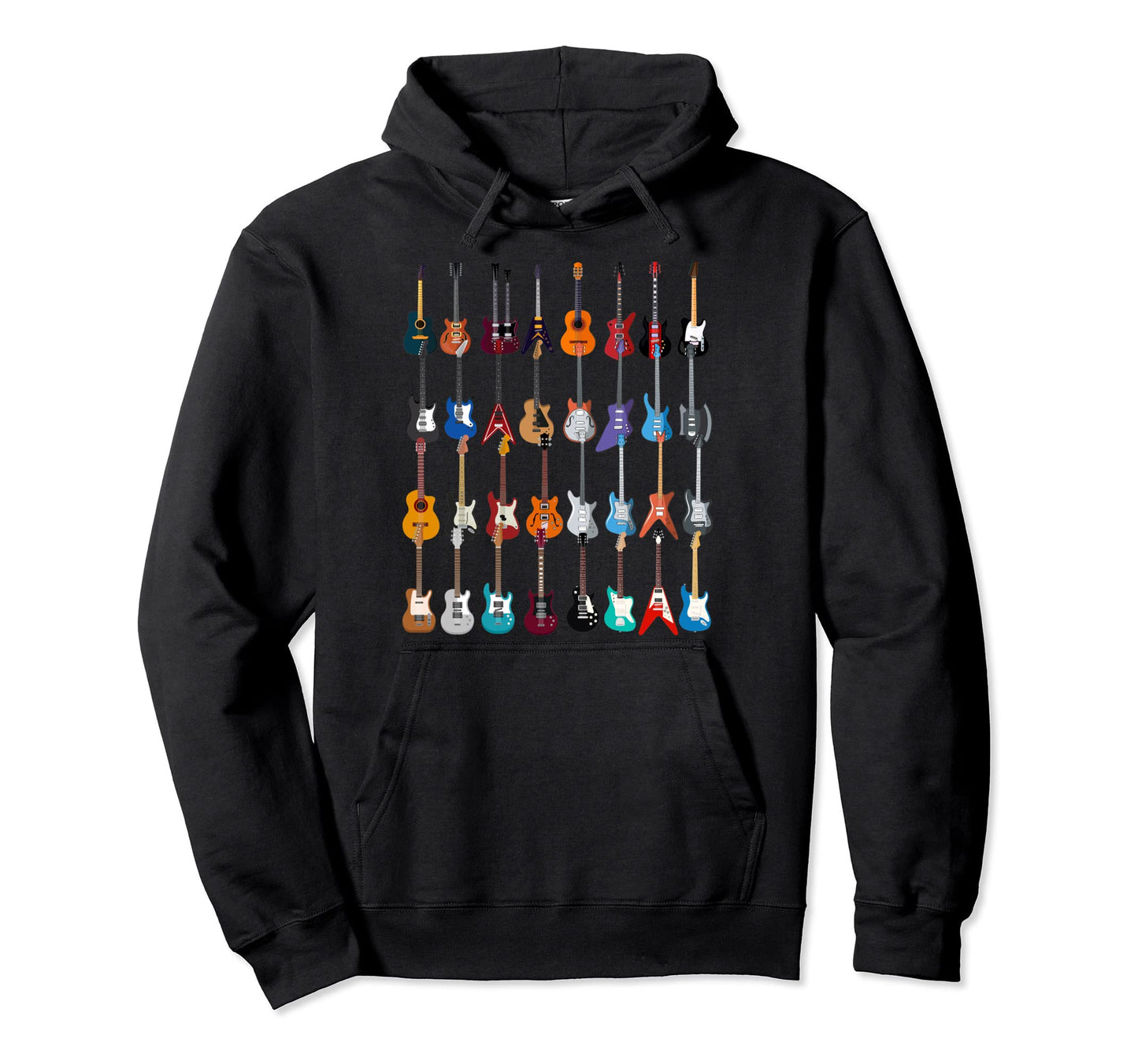 Guitarists Classical Bass Acoustic Hoodie - Fun Novelty Design for Adults - T-Shirt, Sweatshirt, Hoodie