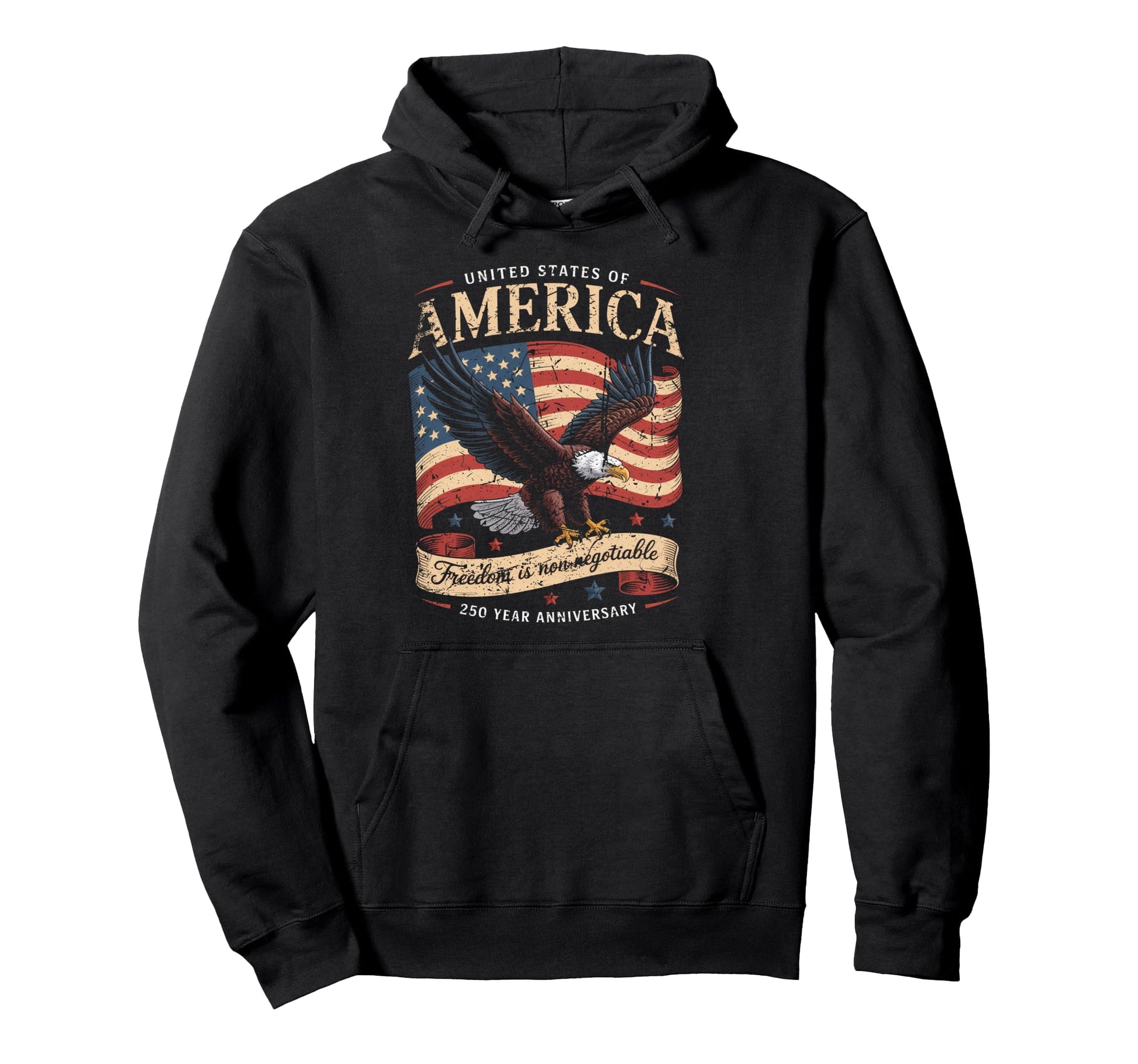 United States Anniversary American Flag T-Shirt - Custom Art Print Unisex - T-Shirt, Sweatshirt, Hoodie