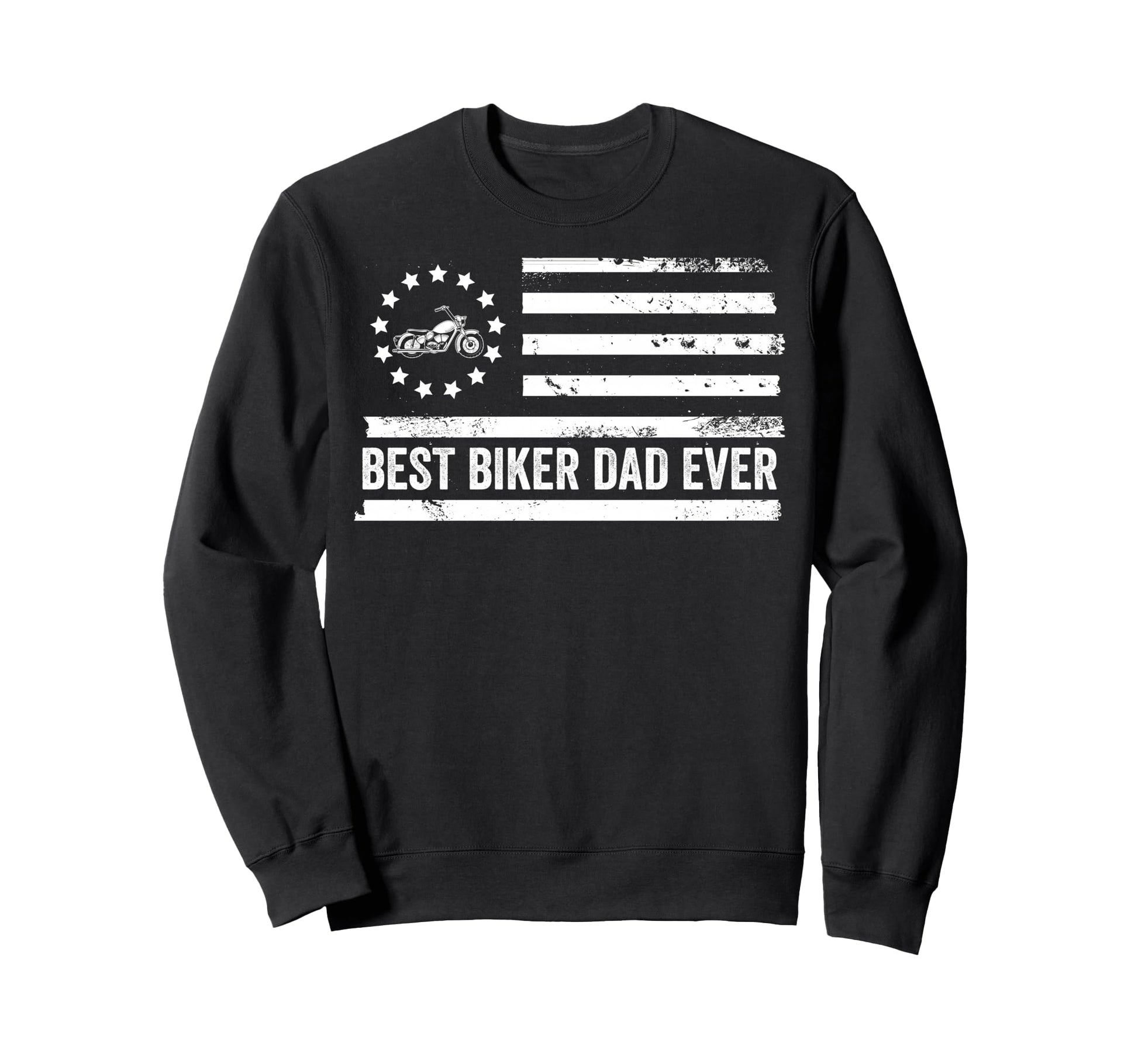 Biker Motorcycle Us American Flag Sweatshirt - Unique Graphic Unisex - T-Shirt, Sweatshirt, Hoodie