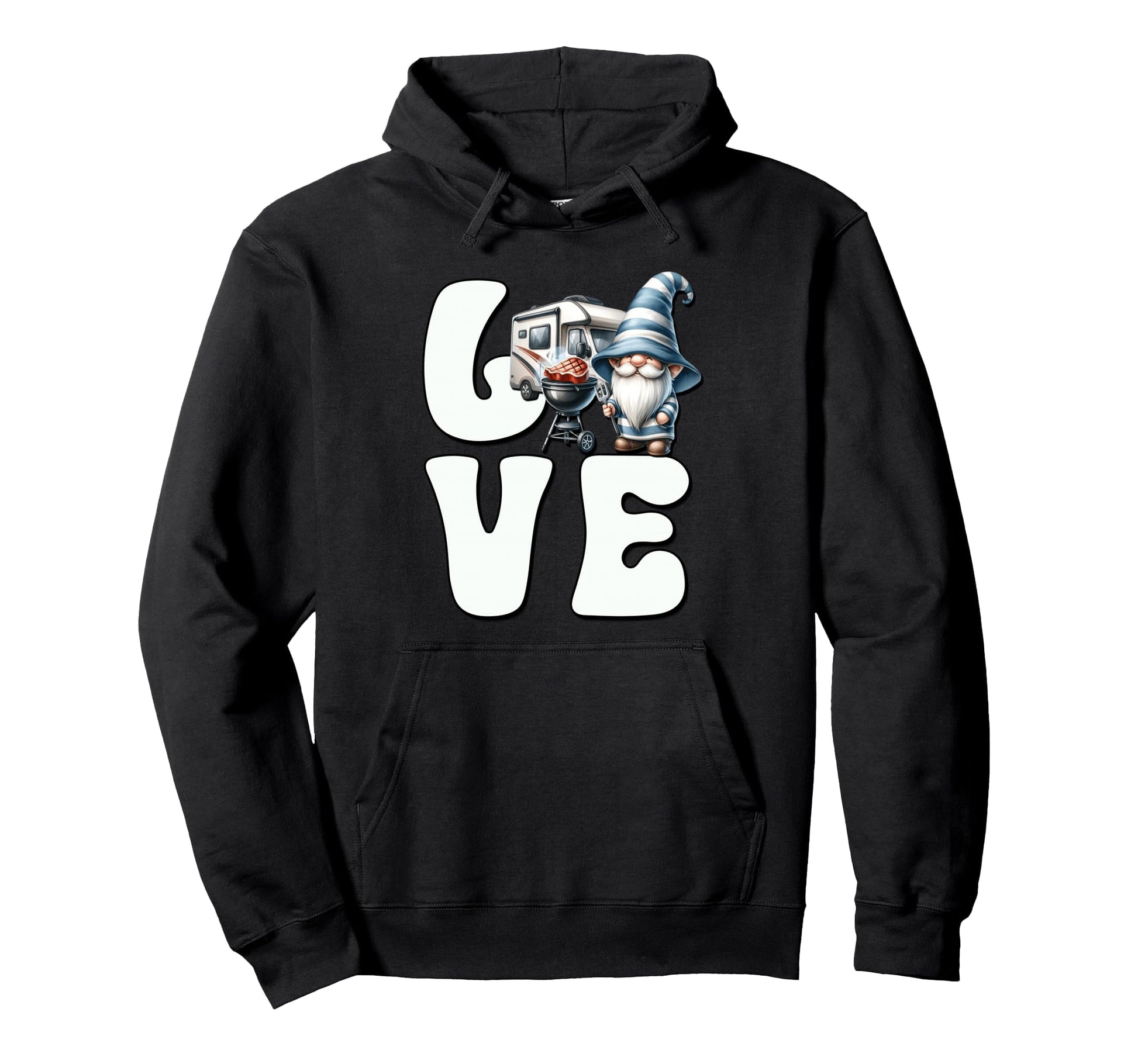 Camping Gnome Love Grilling Hoodie - Casual Everyday Wear for Adults - T-Shirt, Sweatshirt, Hoodie