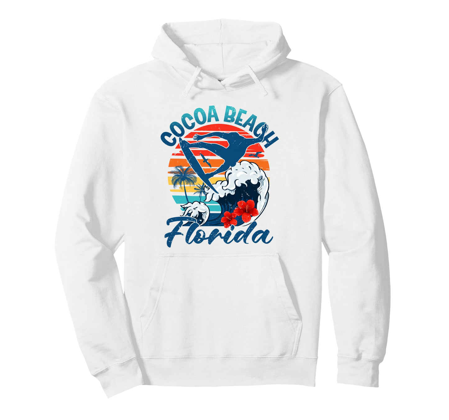 Cocoa Beach Florida Tropical Beach Hoodie - Novelty Apparel for Adults - T-Shirt, Sweatshirt, Hoodie