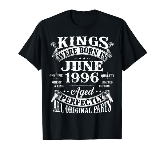 30Th Birthday Gift Kings Born June 1996 30 T-Shirt - Trendy Graphic Unisex - T-Shirt, Sweatshirt, Hoodie