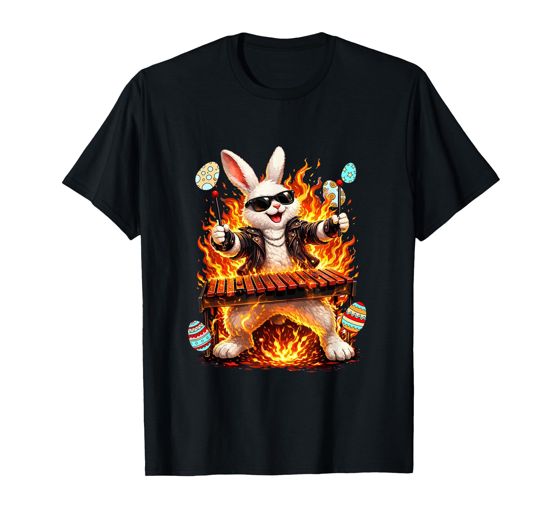 Easter Bunny Playing Xylophone T-Shirt - Streetwear Style Men Women - T-Shirt, Sweatshirt, Hoodie