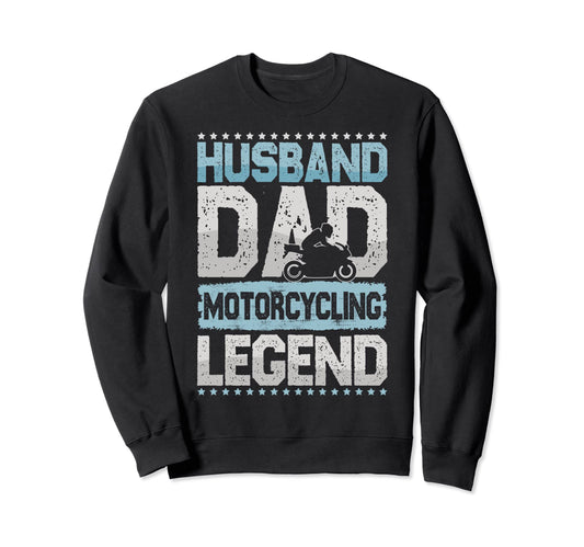 Biker Husband Dad Motorcycle Sweatshirt - Custom Art Print Men Women - T-Shirt, Sweatshirt, Hoodie