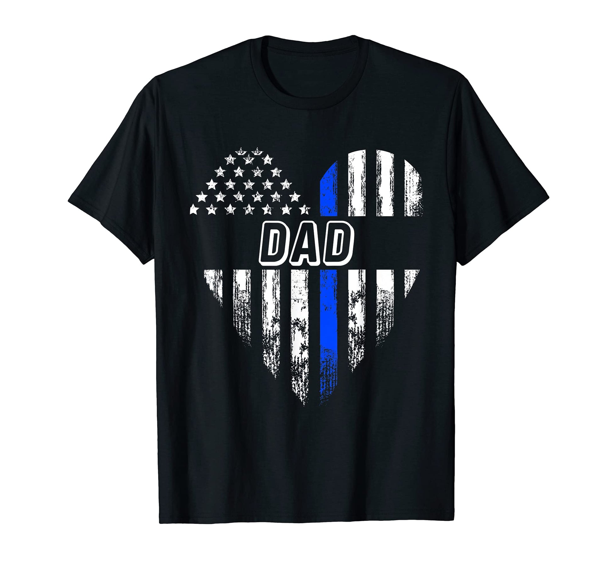 Police Dad American Flag Heart Proud T-Shirt - Streetwear Style Men Women - T-Shirt, Sweatshirt, Hoodie
