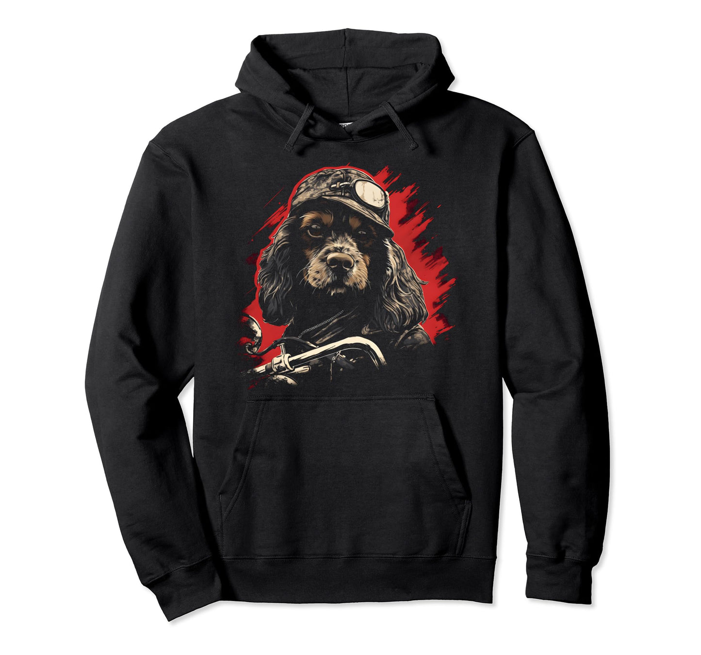 Motorcycle Dad Biker Dog Funny Cocker Hoodie - Novelty Apparel Unisex - T-Shirt, Sweatshirt, Hoodie