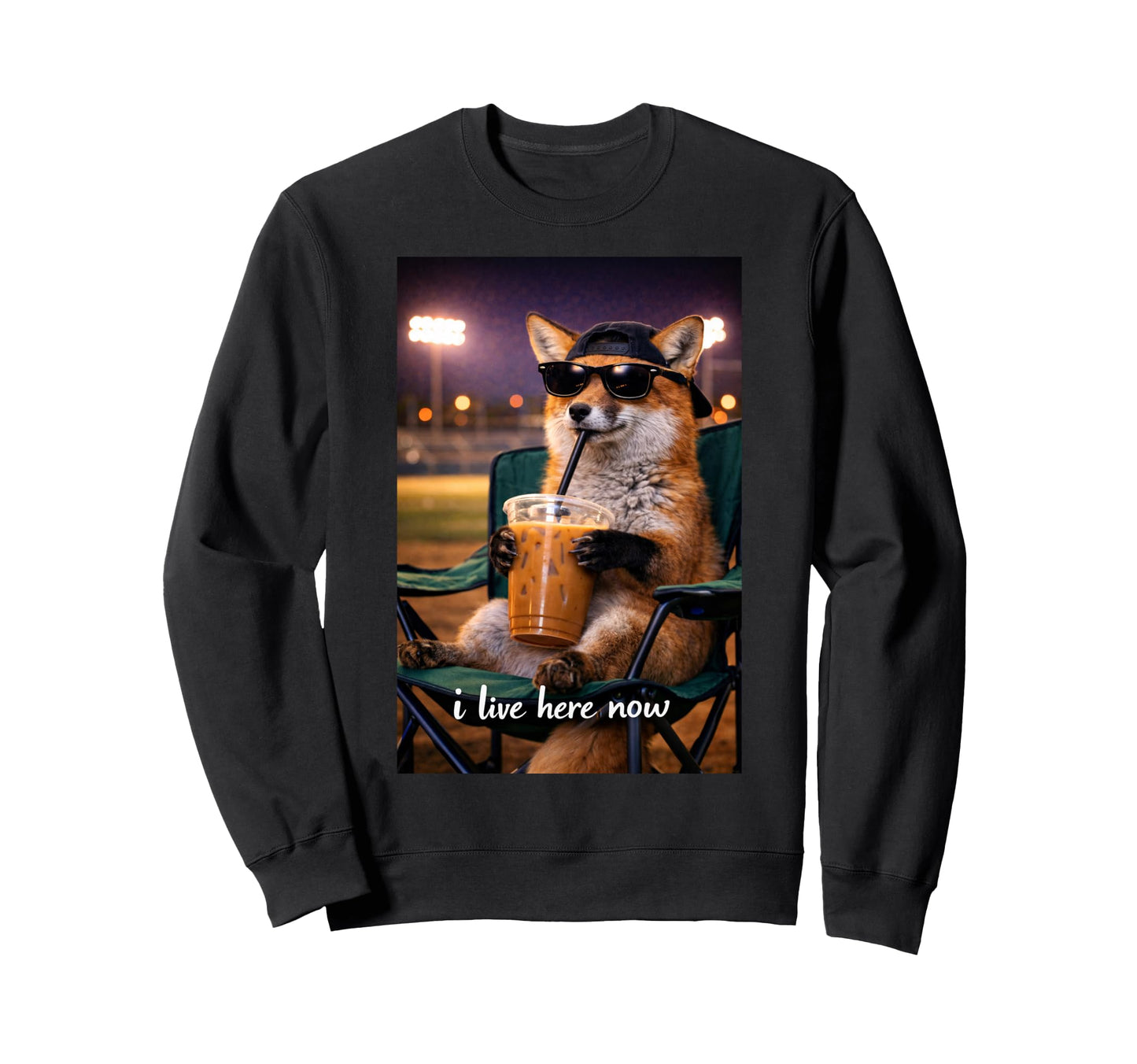 Funny Fox Ballfield Baseball Sweatshirt - Casual Everyday Wear Unisex - T-Shirt, Sweatshirt, Hoodie