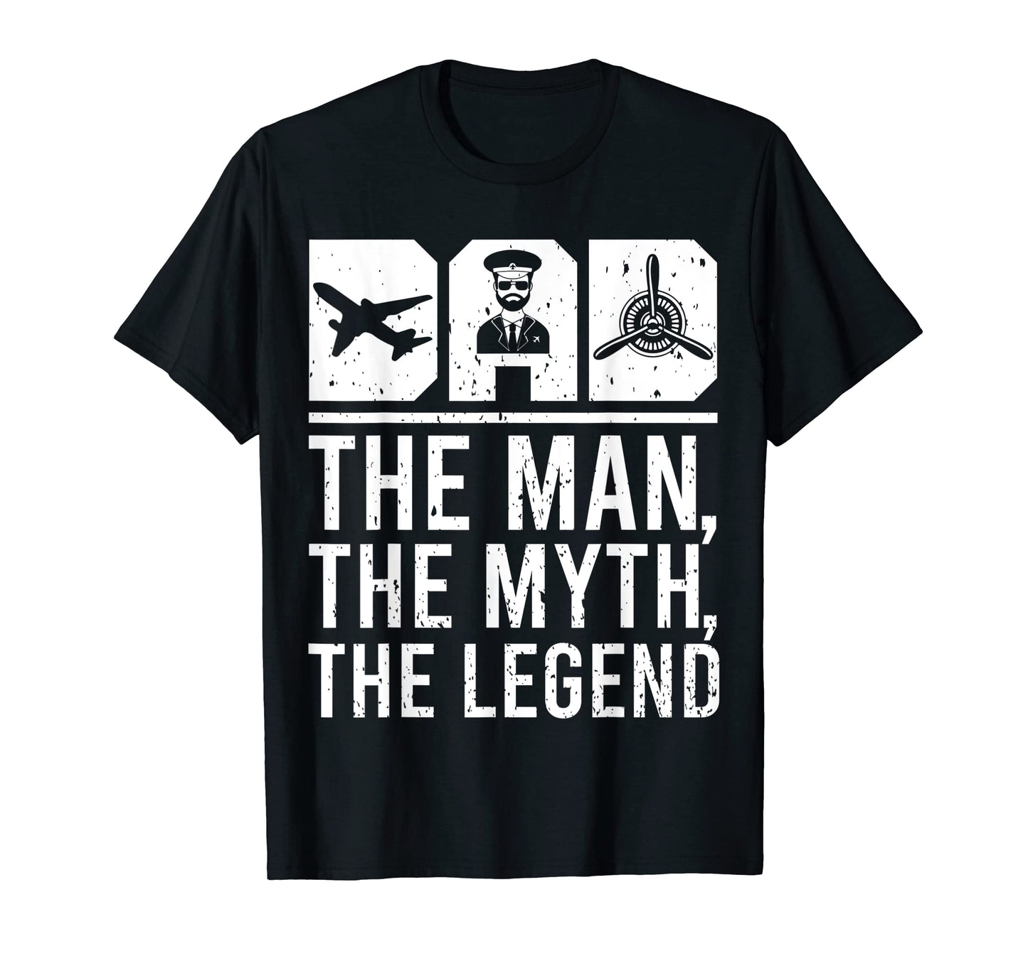 Dad Myth Legend Funny Pilot Aviation T-Shirt - Custom Art Print Men Women - T-Shirt, Sweatshirt, Hoodie