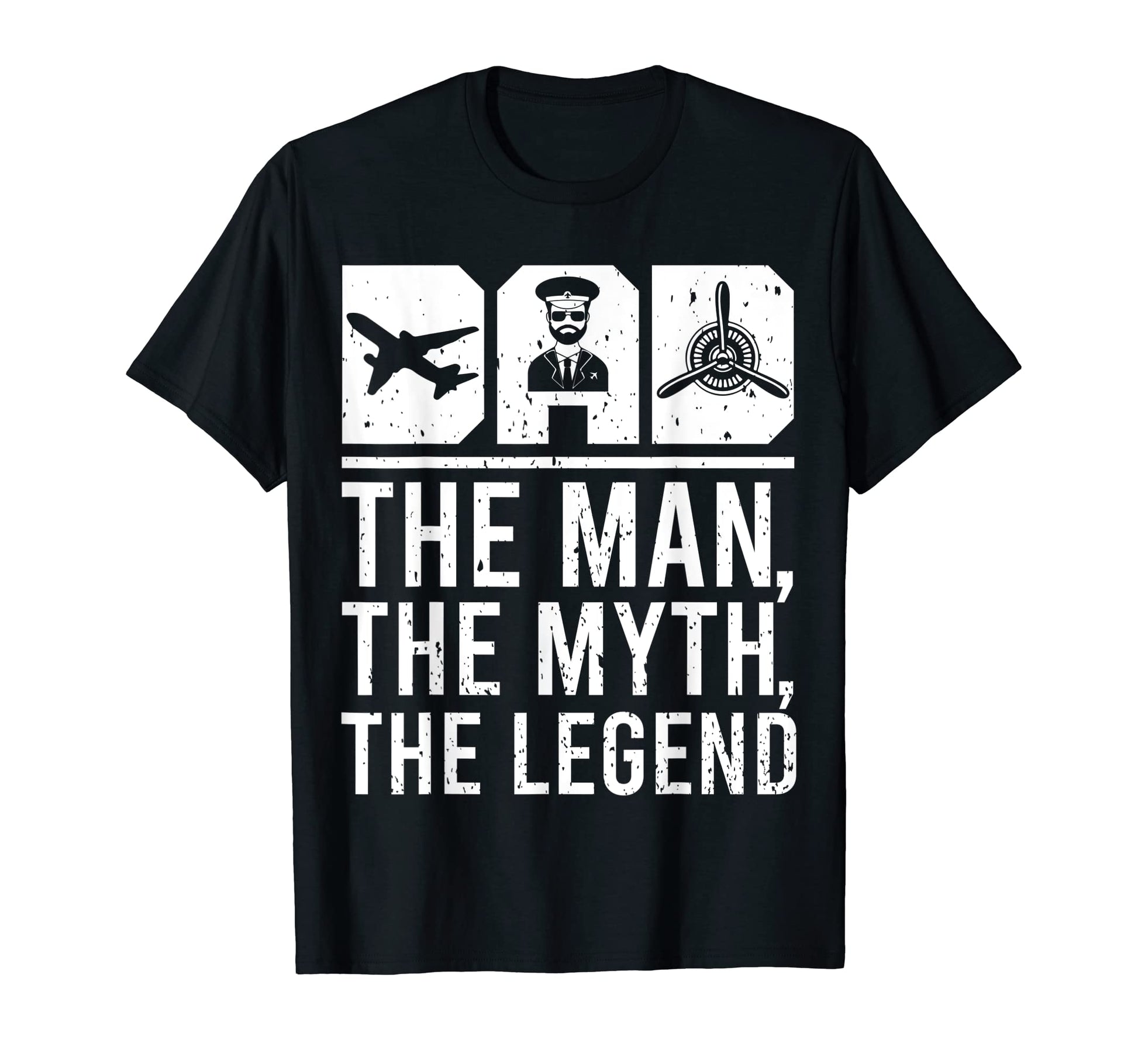 Dad Myth Legend Funny Pilot Aviation T-Shirt - Custom Art Print Men Women - T-Shirt, Sweatshirt, Hoodie