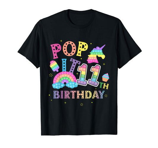 11Th Birthday Pop 11 Year Popping Party T-Shirt - Graphic Print Men Women - T-Shirt, Sweatshirt, Hoodie
