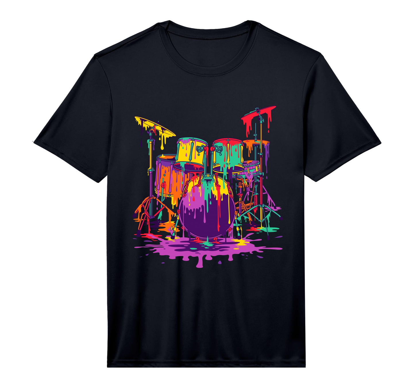 Melting Pop Art Drum Set Funny Drummer T-Shirt - Trendy Graphic for Adults - T-Shirt, Sweatshirt, Hoodie