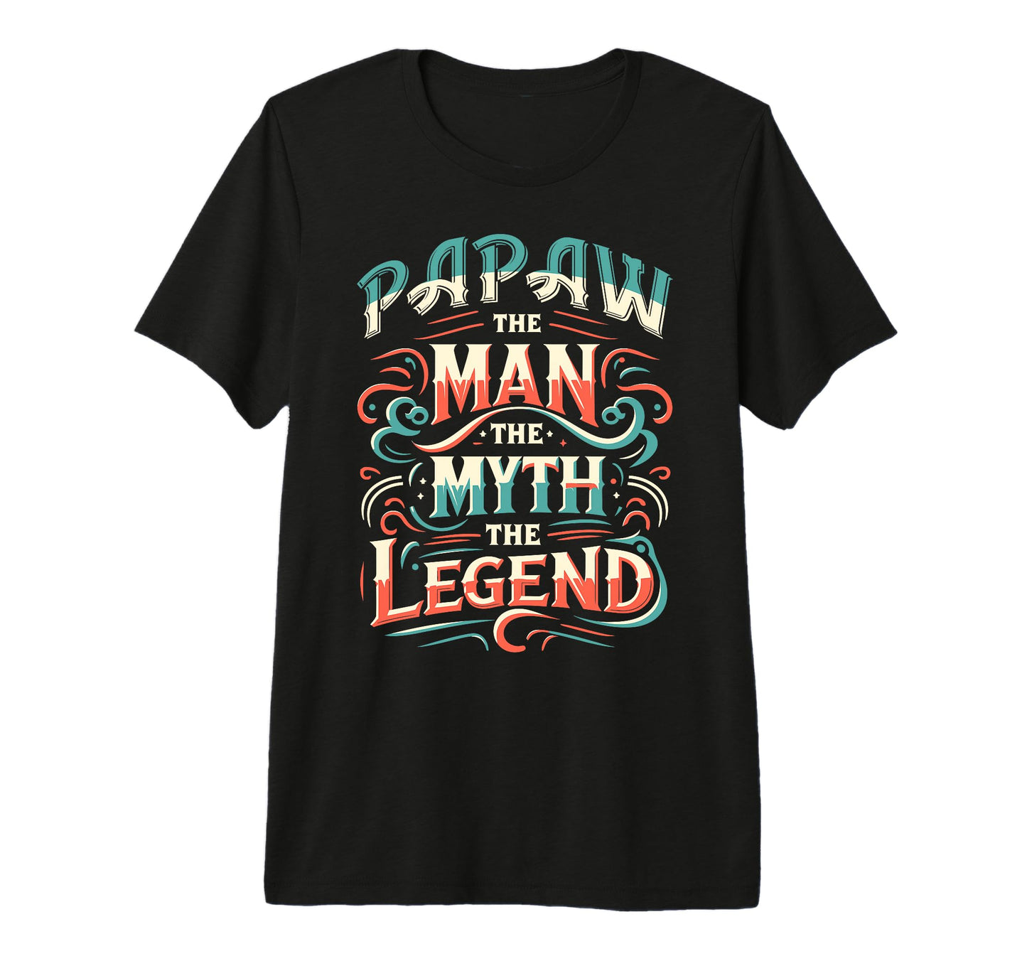 Mens Papaw Myth Legend Dad Grandpa Tri T-Shirt - Unique Graphic Unisex - T-Shirt, Sweatshirt, Hoodie