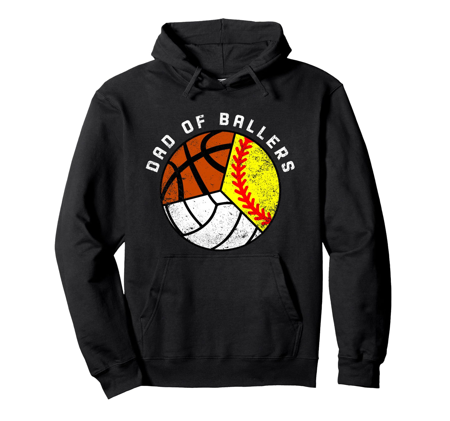 Dad Ballers Funny Softball Volleyball Hoodie - Minimalist Print Men Women - T-Shirt, Sweatshirt, Hoodie