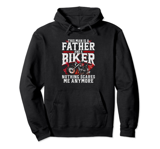 Biker Dad Fathers Day Motorcycle Hoodie - Streetwear Style Men Women - T-Shirt, Sweatshirt, Hoodie
