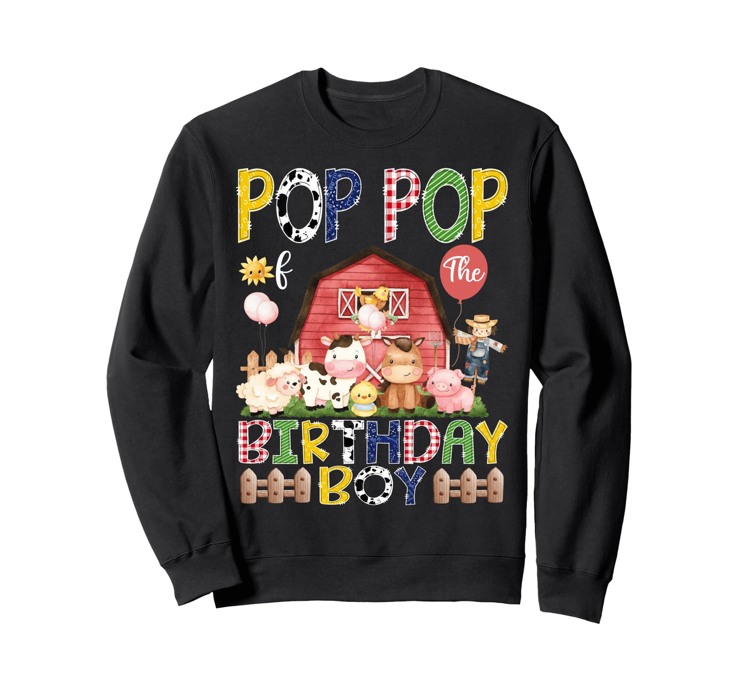 Pop Pop Birthday 1St Birthday Red Sweatshirt - Aesthetic Graphic Men Women - T-Shirt, Sweatshirt, Hoodie